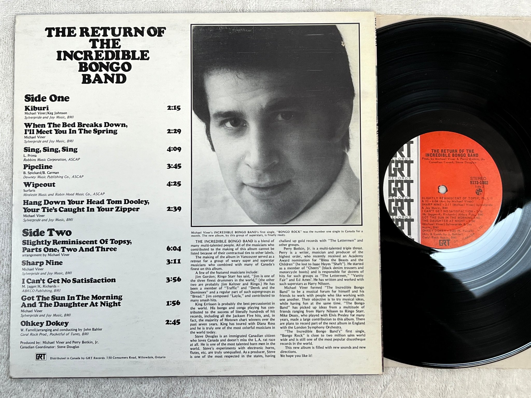 Omslagsbild för skivan THE INCREDIBLE BONGO BAND the return of the LP -74 Can GRT 9173-1002