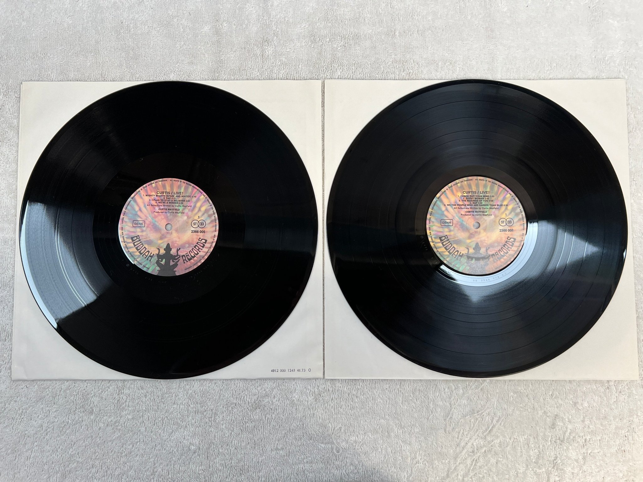 Omslagsbild för skivan CURTIS MAYFIELD live 2xLP -71 Ger BUDDAH 2611 003