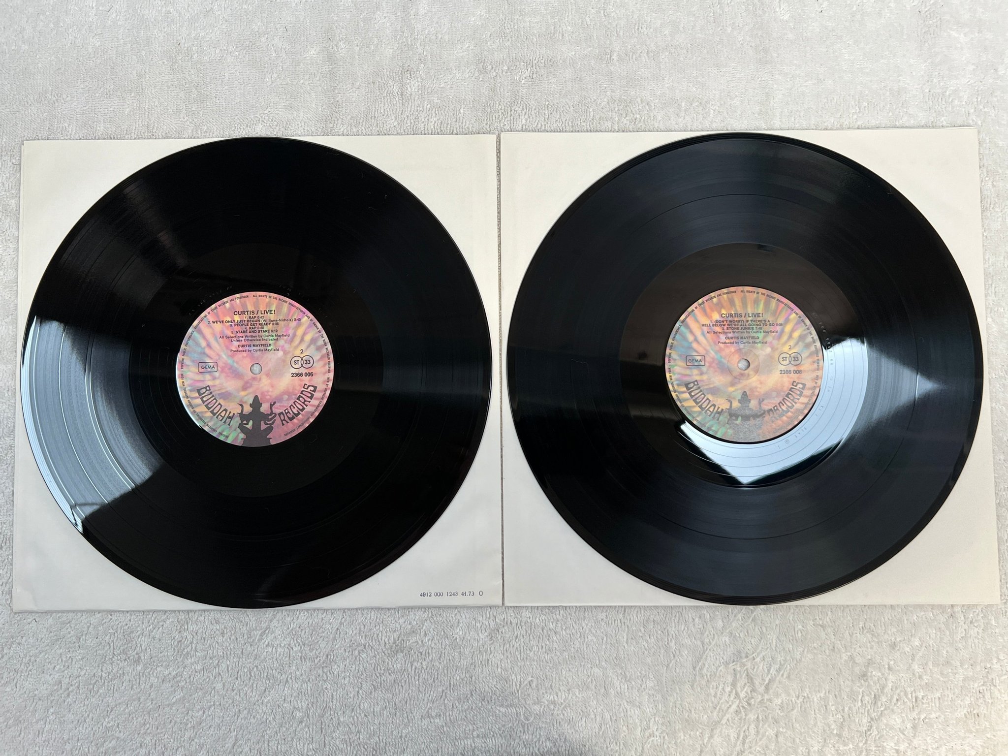 Omslagsbild för skivan CURTIS MAYFIELD live 2xLP -71 Ger BUDDAH 2611 003