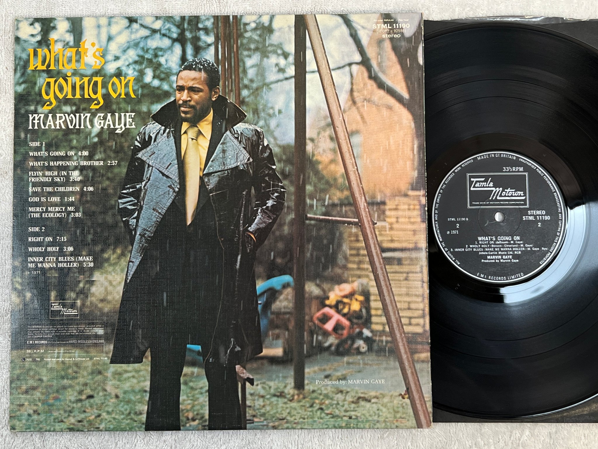 Omslagsbild för skivan MARVIN GAYE what's going on LP -71 UK TAMLA MOTOWN STML 11190 ** MASTERPIECE **