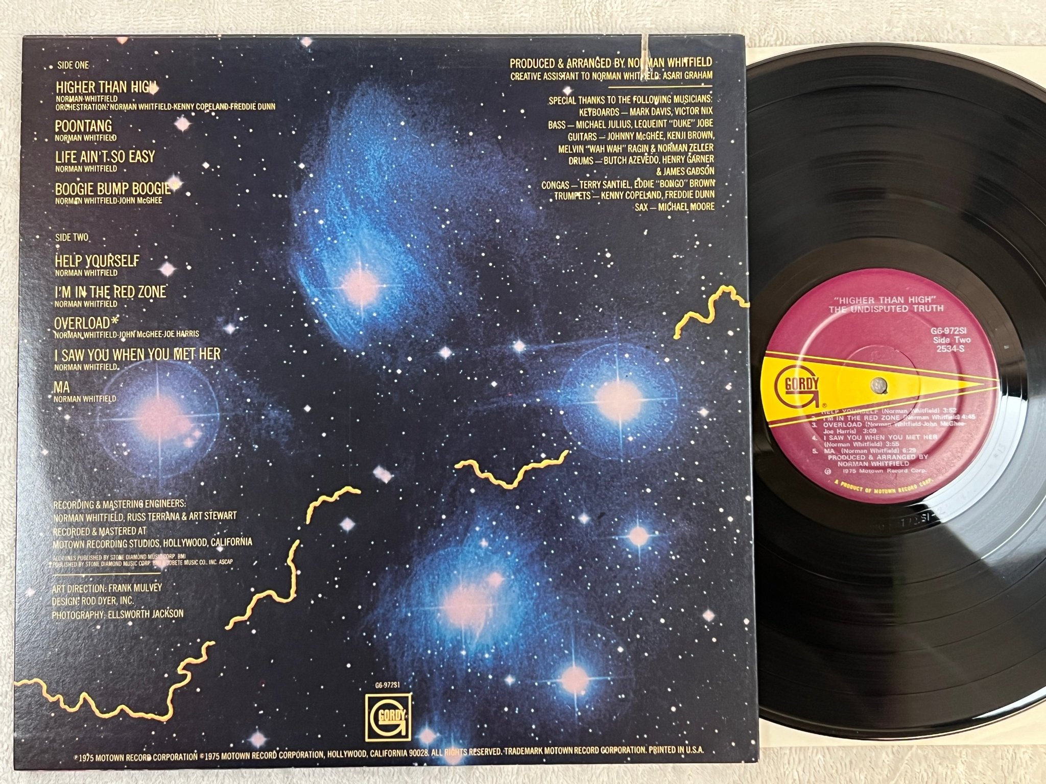 Omslagsbild för skivan THE UNDISPUTED TRUTH higher than high LP -75 US GORDY G6-972SI