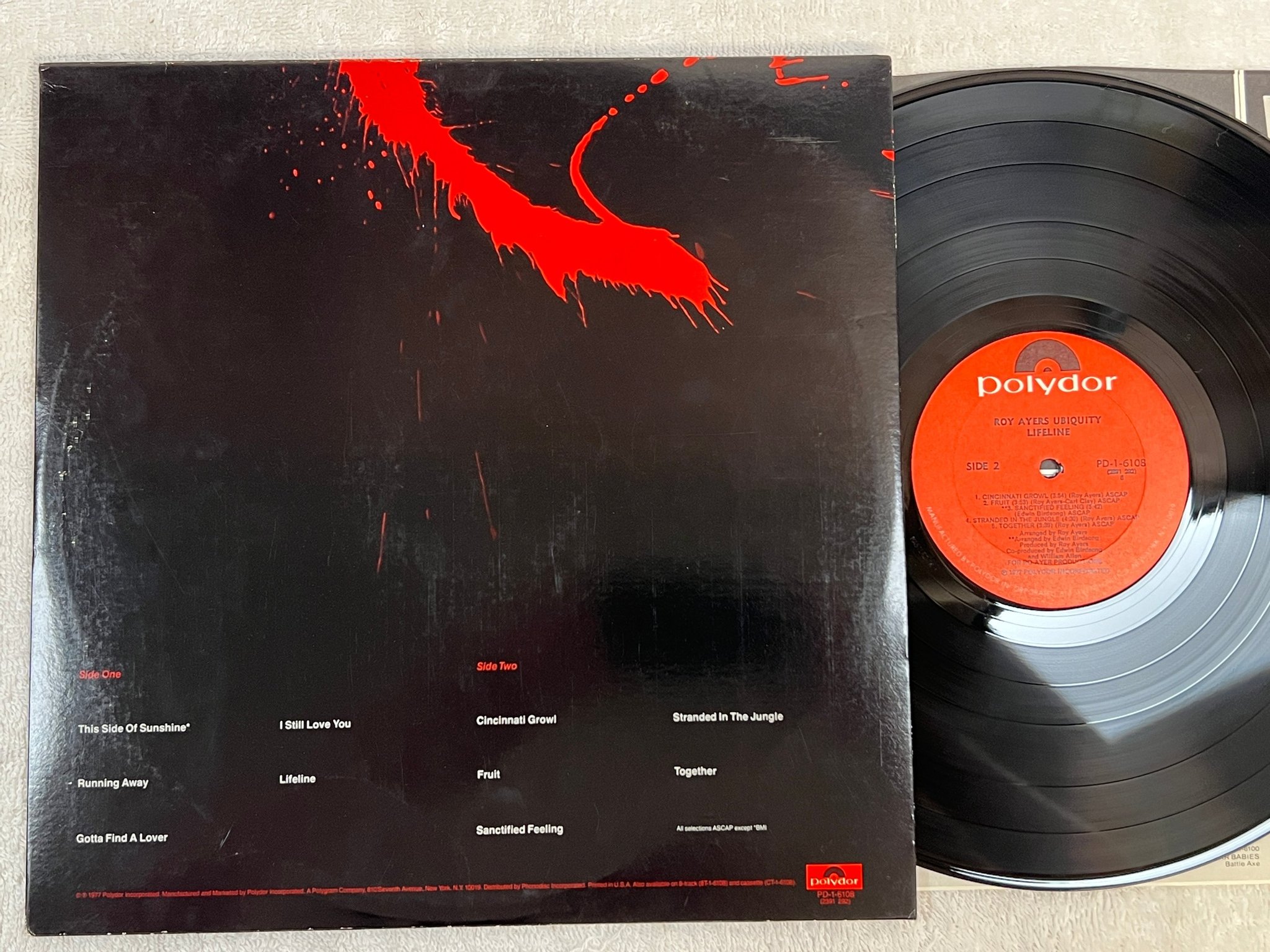 Omslagsbild för skivan ROY AYERS UBIQUITY lifeline LP -77 US POLYDOR PD-1-6108 *** SOULJAZZ ***