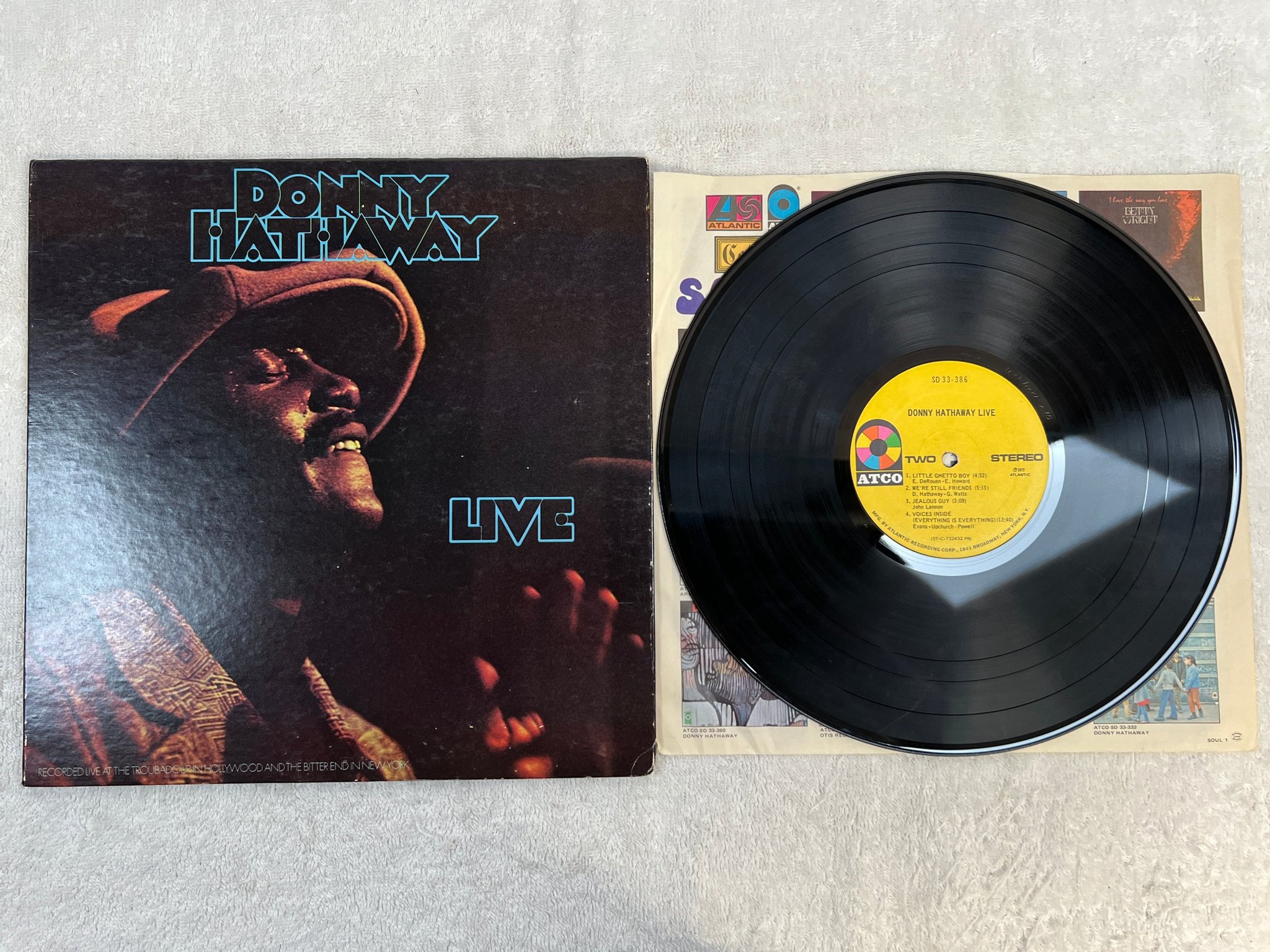 Omslagsbild för skivan DONNY HATHAWAY live LP -72 US ATCO SD 33-386 *** LITTLE GHETTO BOY ***