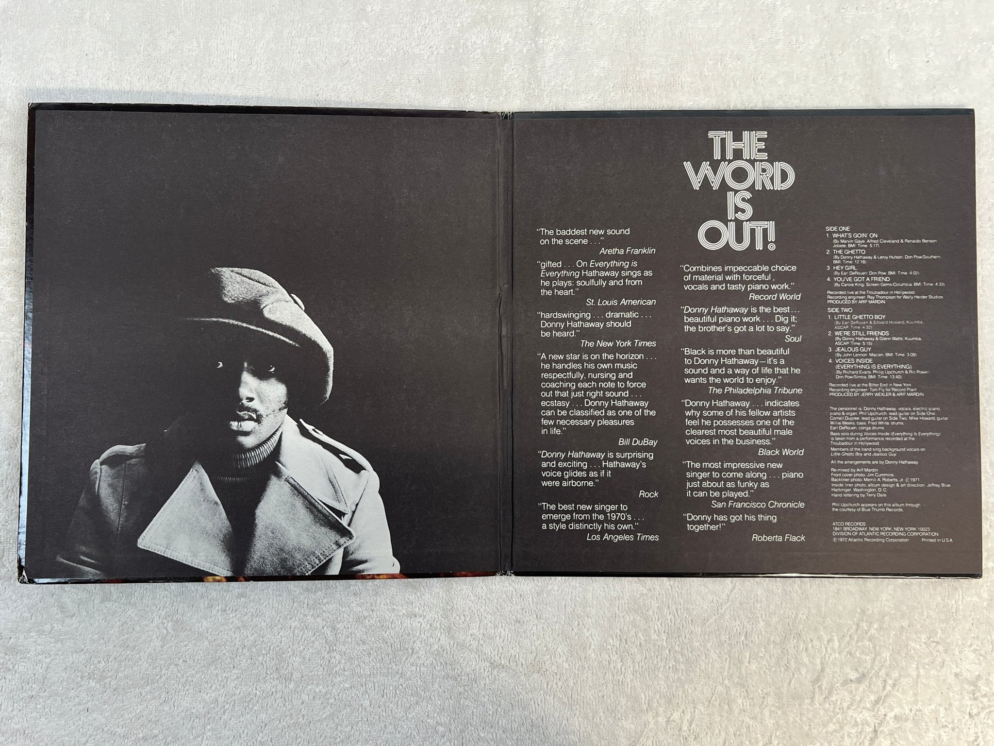 Omslagsbild för skivan DONNY HATHAWAY live LP -72 US ATCO SD 33-386 *** LITTLE GHETTO BOY ***