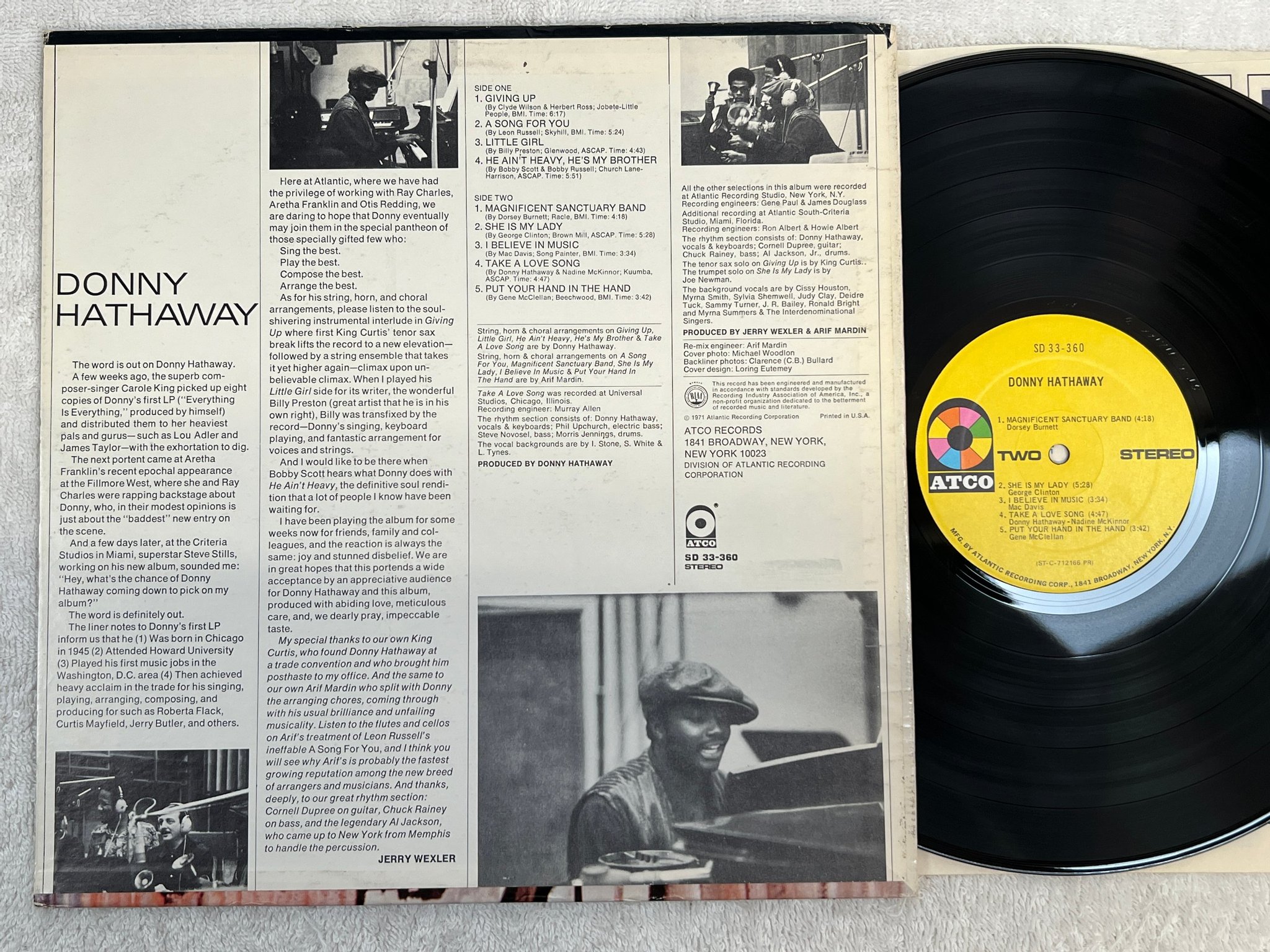 Omslagsbild för skivan DONNY HATHAWAY s/t LP -71 US ATCO SD 33-360