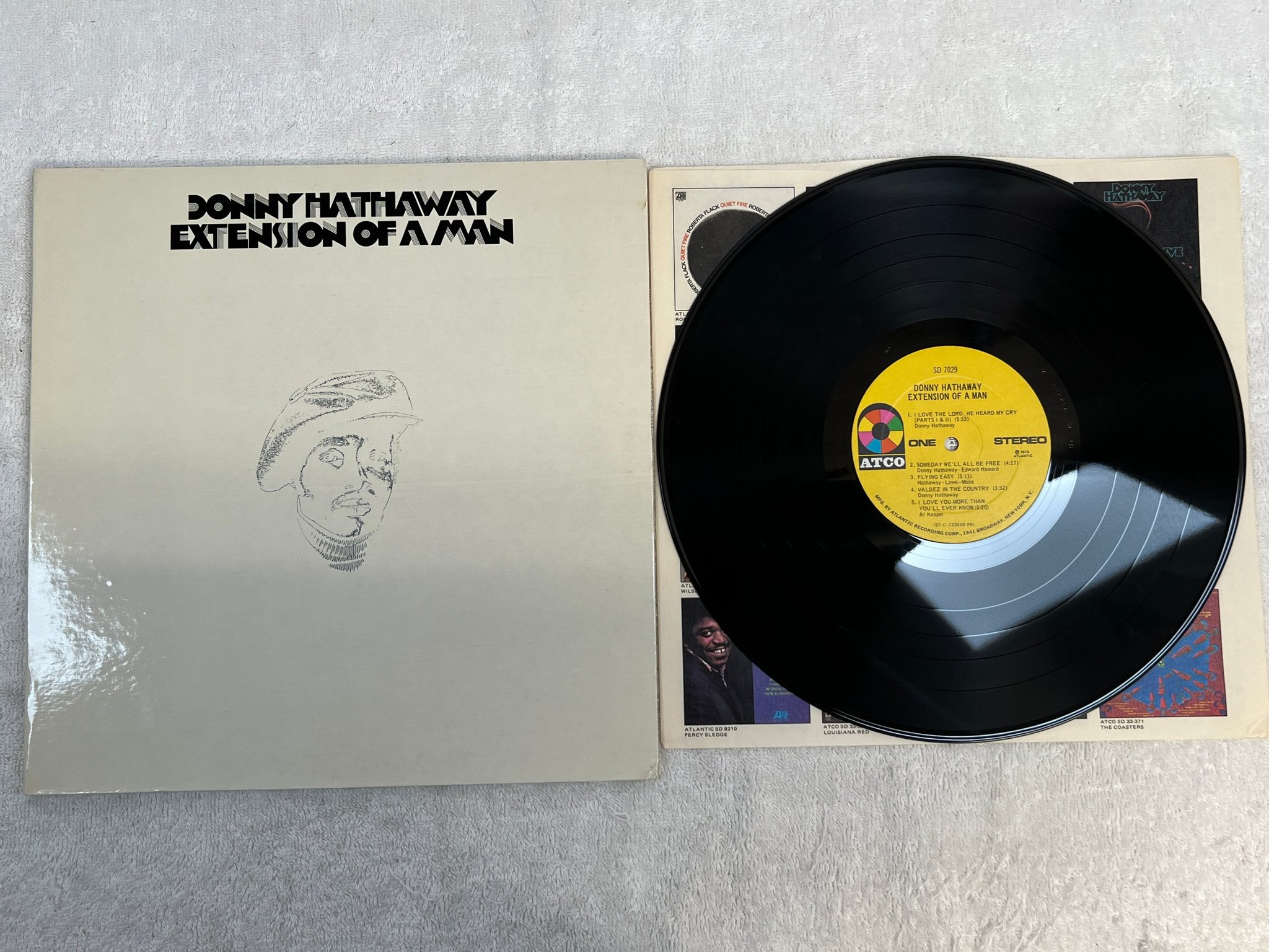 Omslagsbild för skivan DONNY HATHAWAY extension of a man LP -73 US ATCO SD 7029