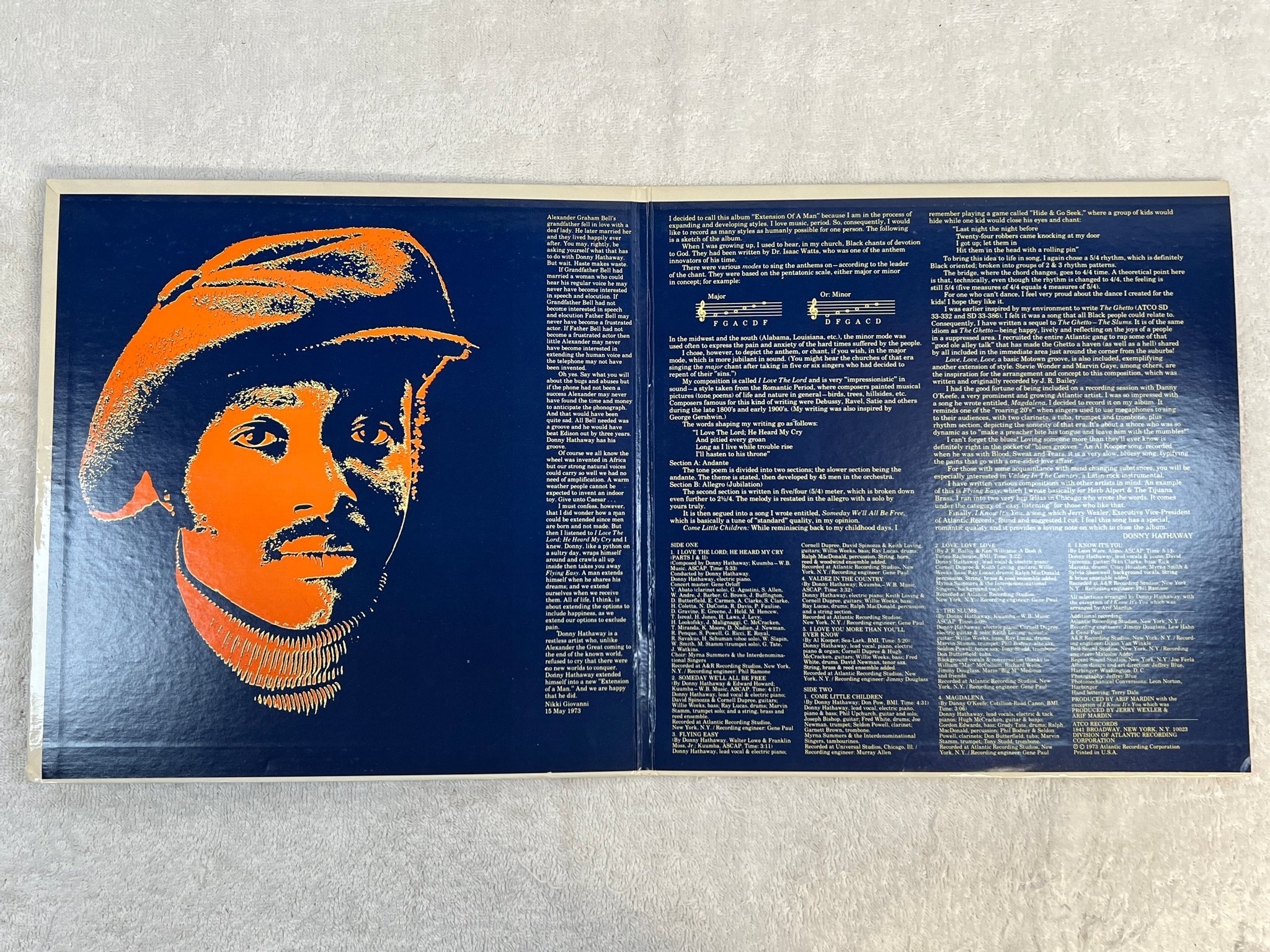 Omslagsbild för skivan DONNY HATHAWAY extension of a man LP -73 US ATCO SD 7029