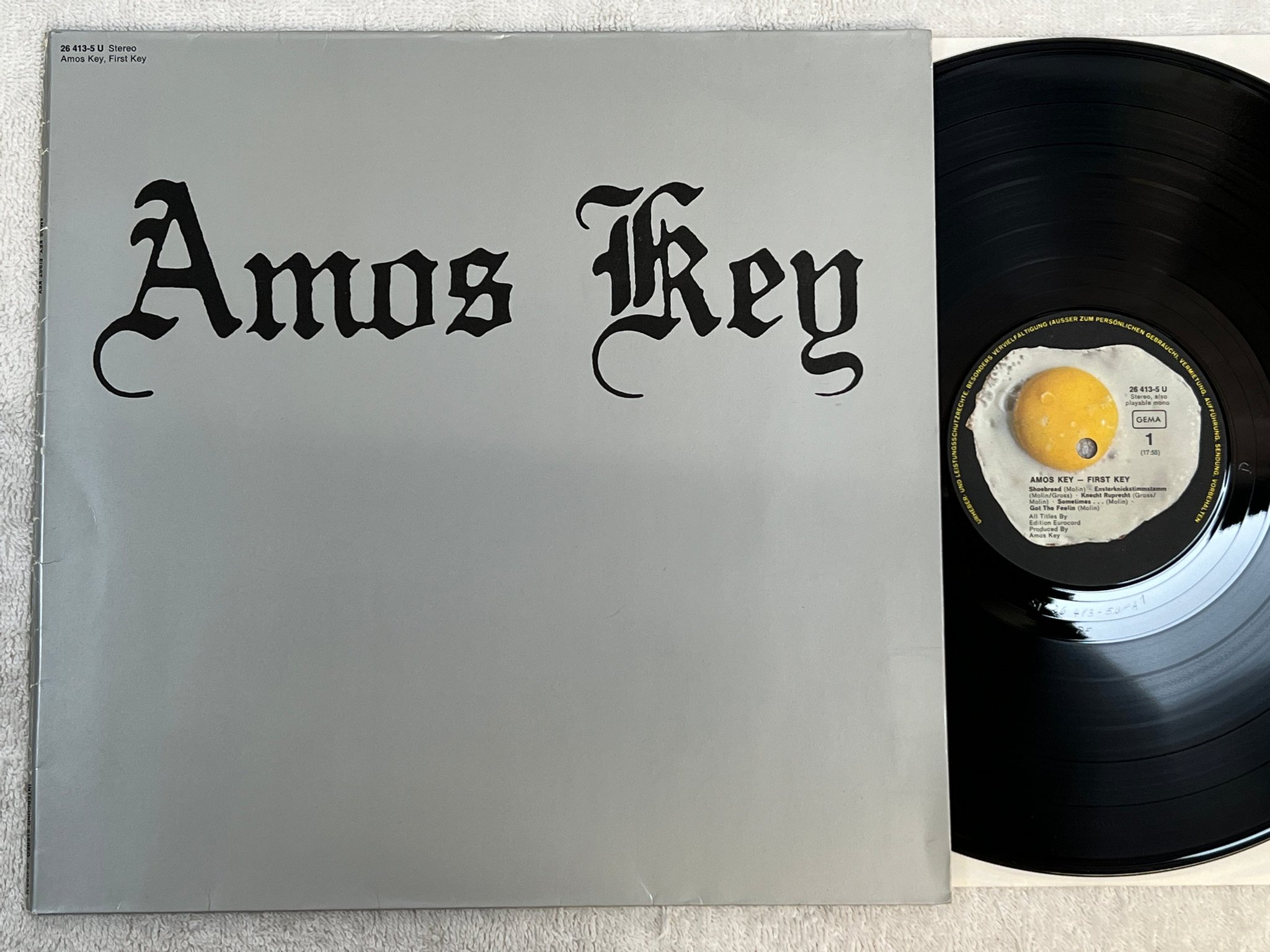 Omslagsbild för skivan AMOS KEY first key LP -74 Ger SPIEGELEI 26 413-5 U *** KRAUTROCK ***