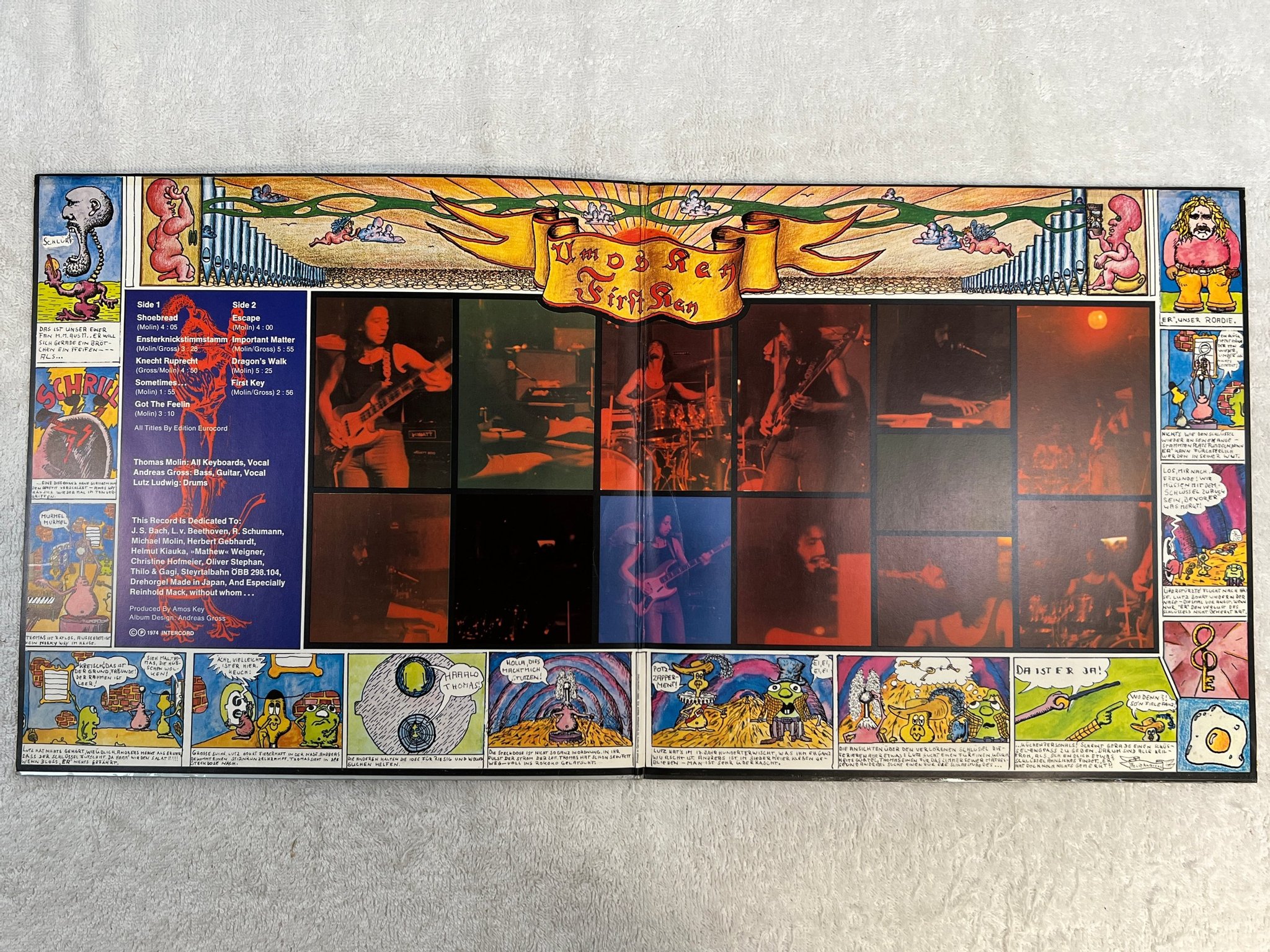 Omslagsbild för skivan AMOS KEY first key LP -74 Ger SPIEGELEI 26 413-5 U *** KRAUTROCK ***