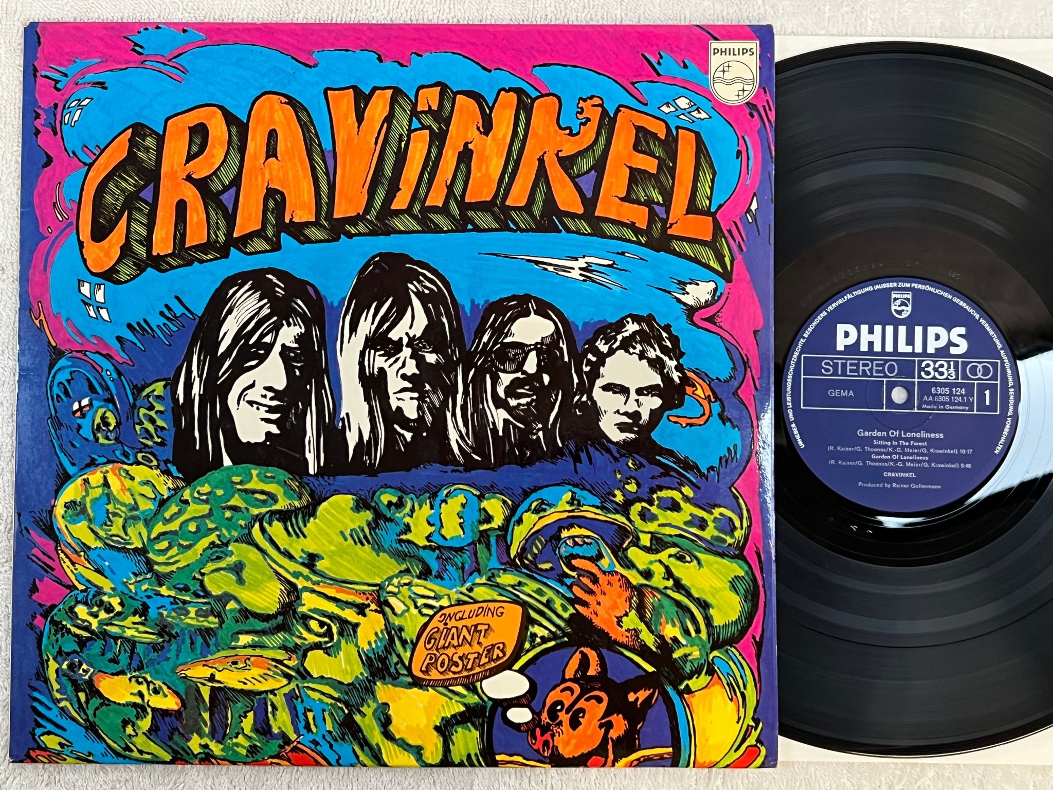 Omslagsbild för skivan CRAVINKEL Garden Of Loneliness LP -71 Ger PHILIPS 6305 124 **** W/ POSTER ****