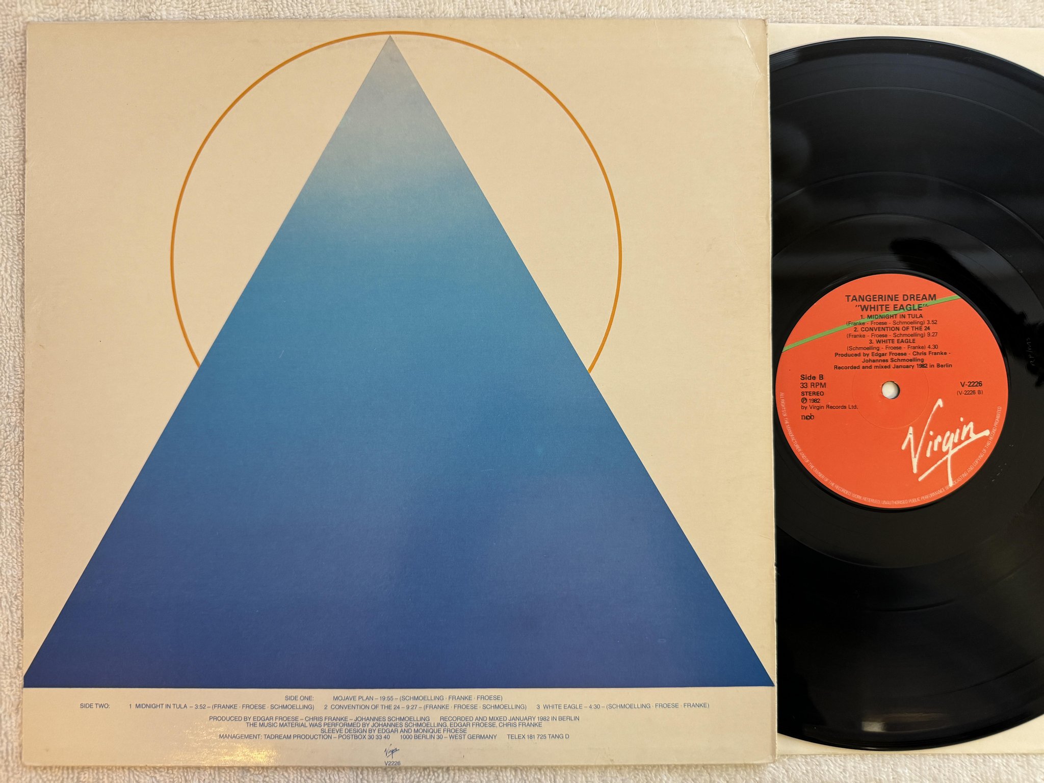 Omslagsbild för skivan TANGERINE DREAM white eagle LP -82 ncb VIRGIN V 2226