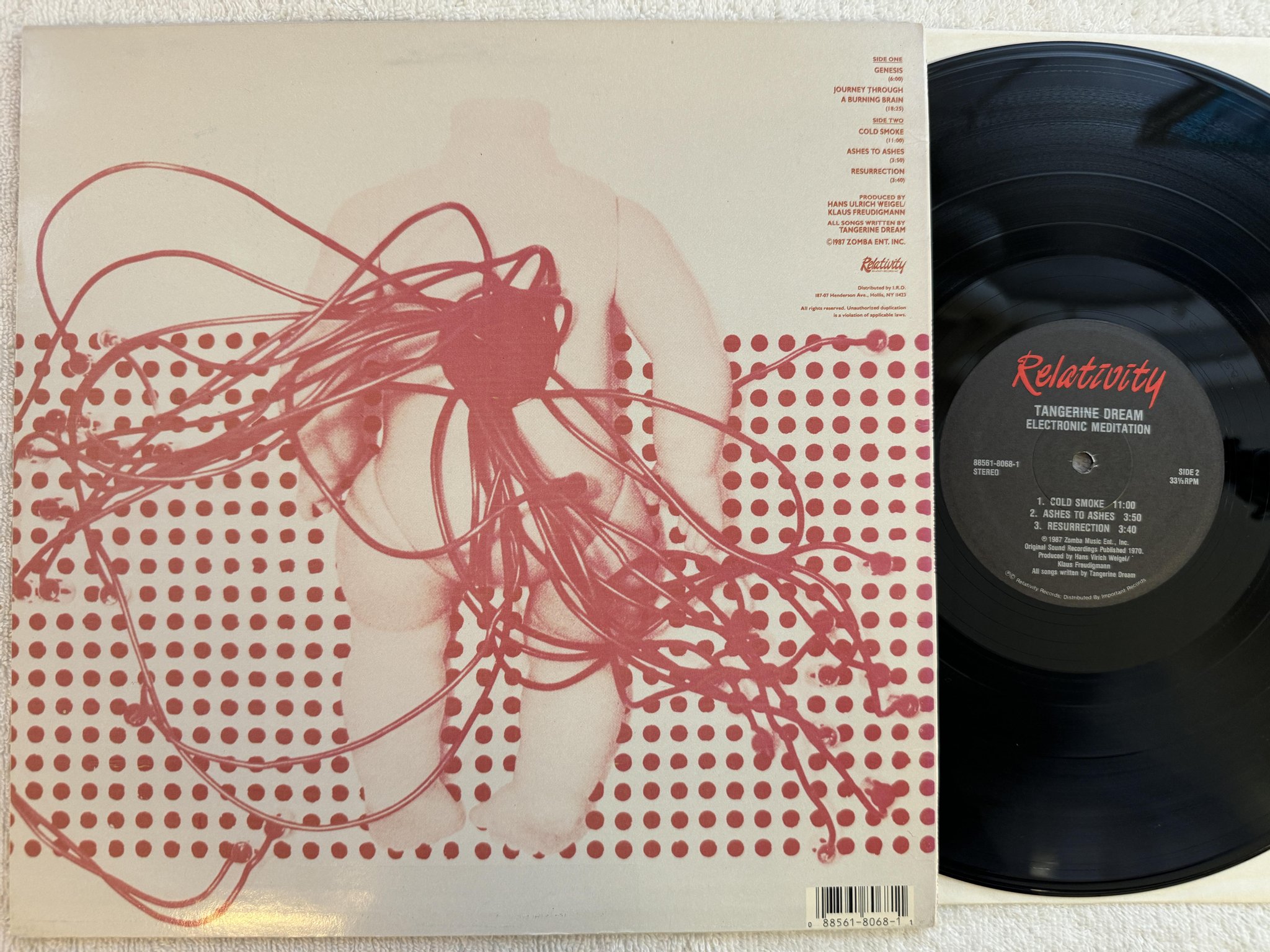 Omslagsbild för skivan TANGERINE DREAM Electronic Meditation LP re US RELATIVITY 88561-8068-1