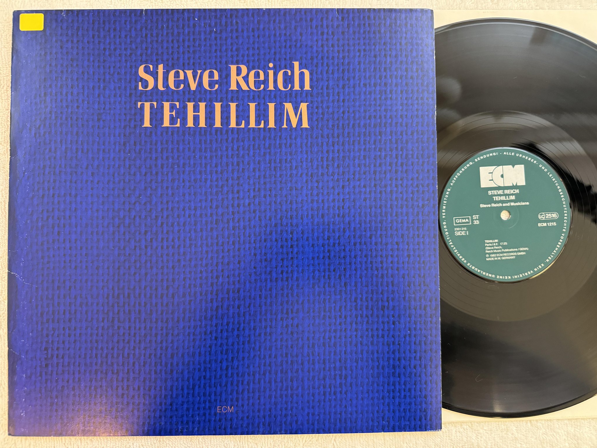 Omslagsbild för skivan STEVE REICH tehillim LP -82 Ger ECM 1215