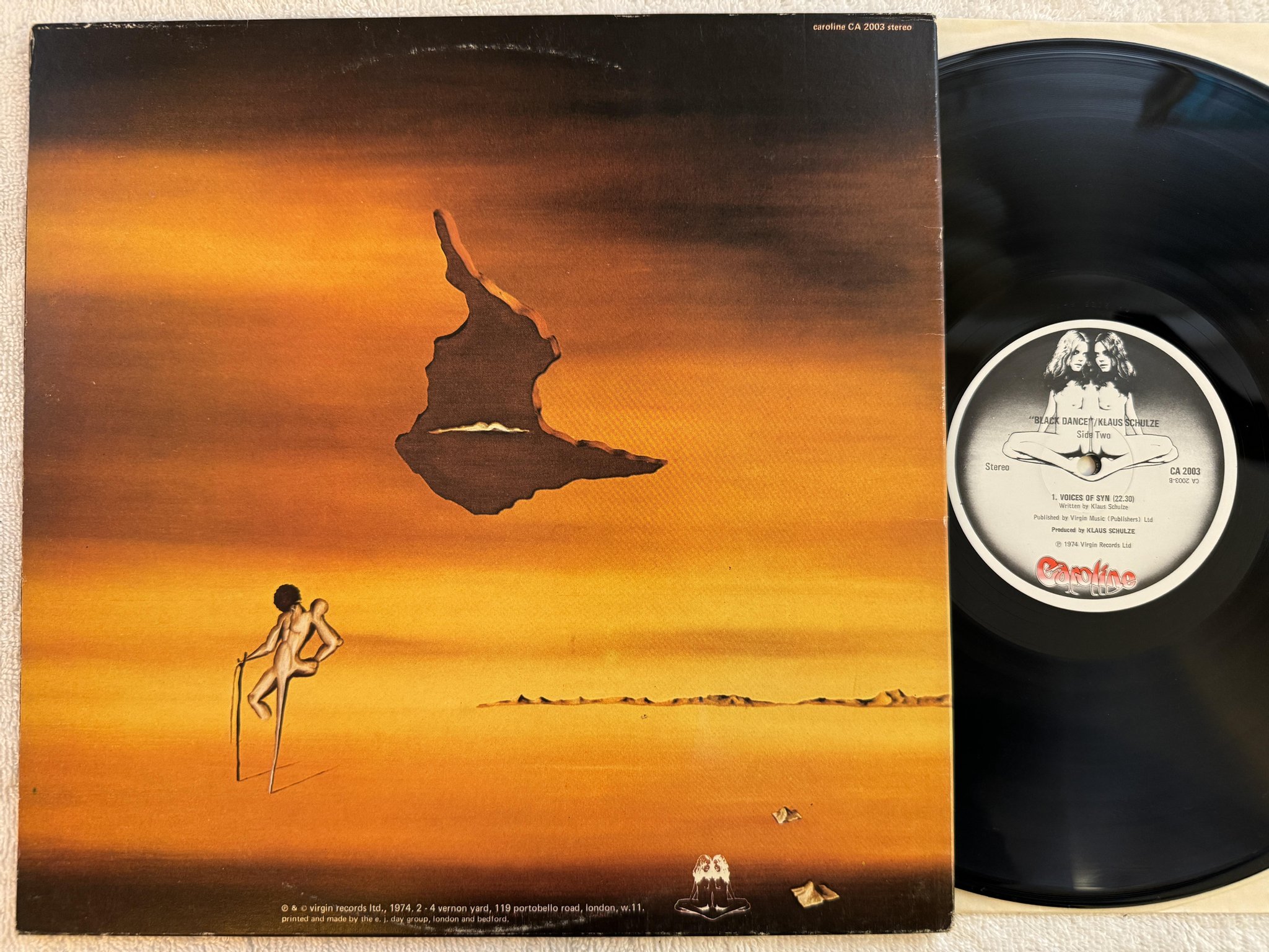 Omslagsbild för skivan KLAUS SCHULZE Blackdance LP -74/76 UK caroline CA 2003