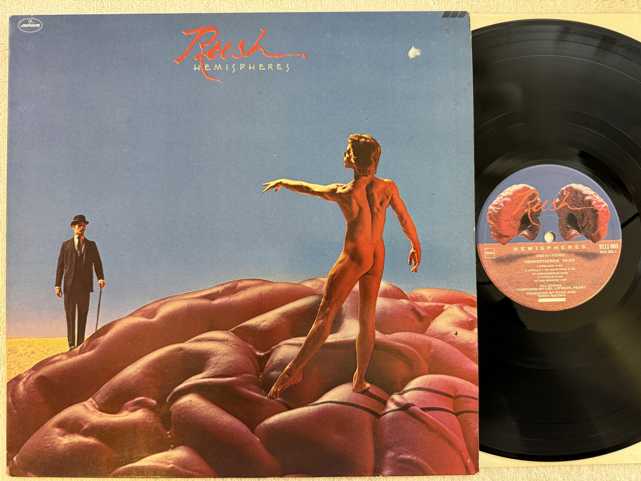 Omslagsbild för skivan RUSH hemispheres LP Hol POLYGRAM 9111 005