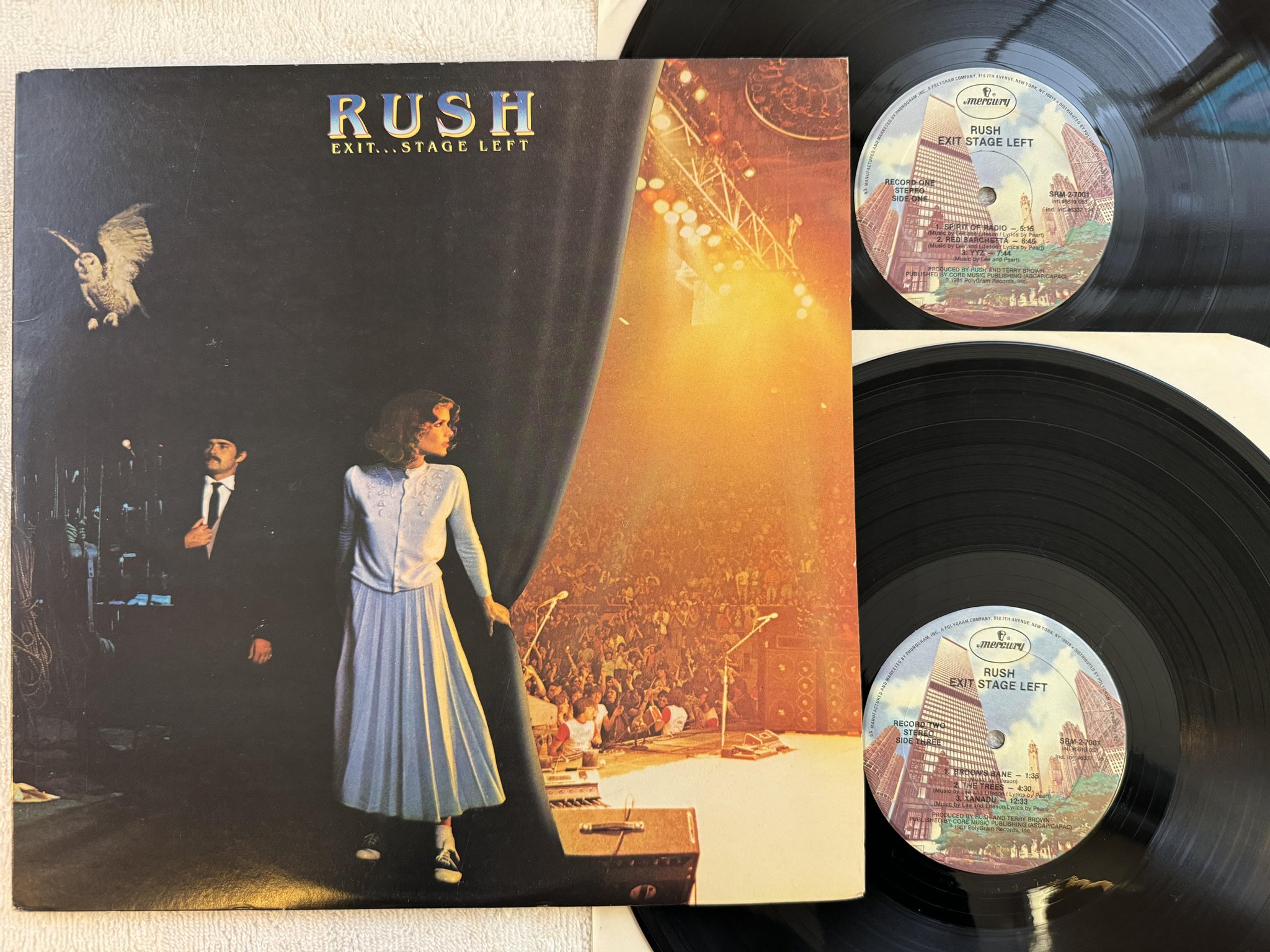 Omslagsbild för skivan RUSH exit stage left 2xLP -81 US MERCURY SRM-2-7001
