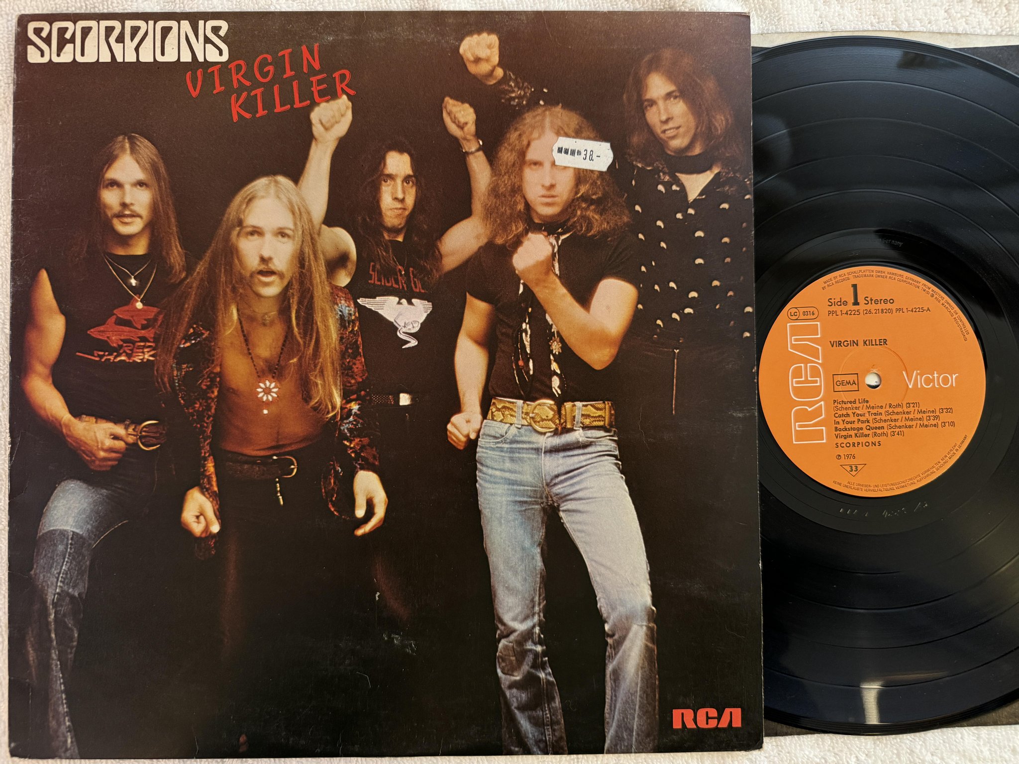 Omslagsbild för skivan SCORPIONS virgin killer LP -76 Ger RCA PPL1-4225