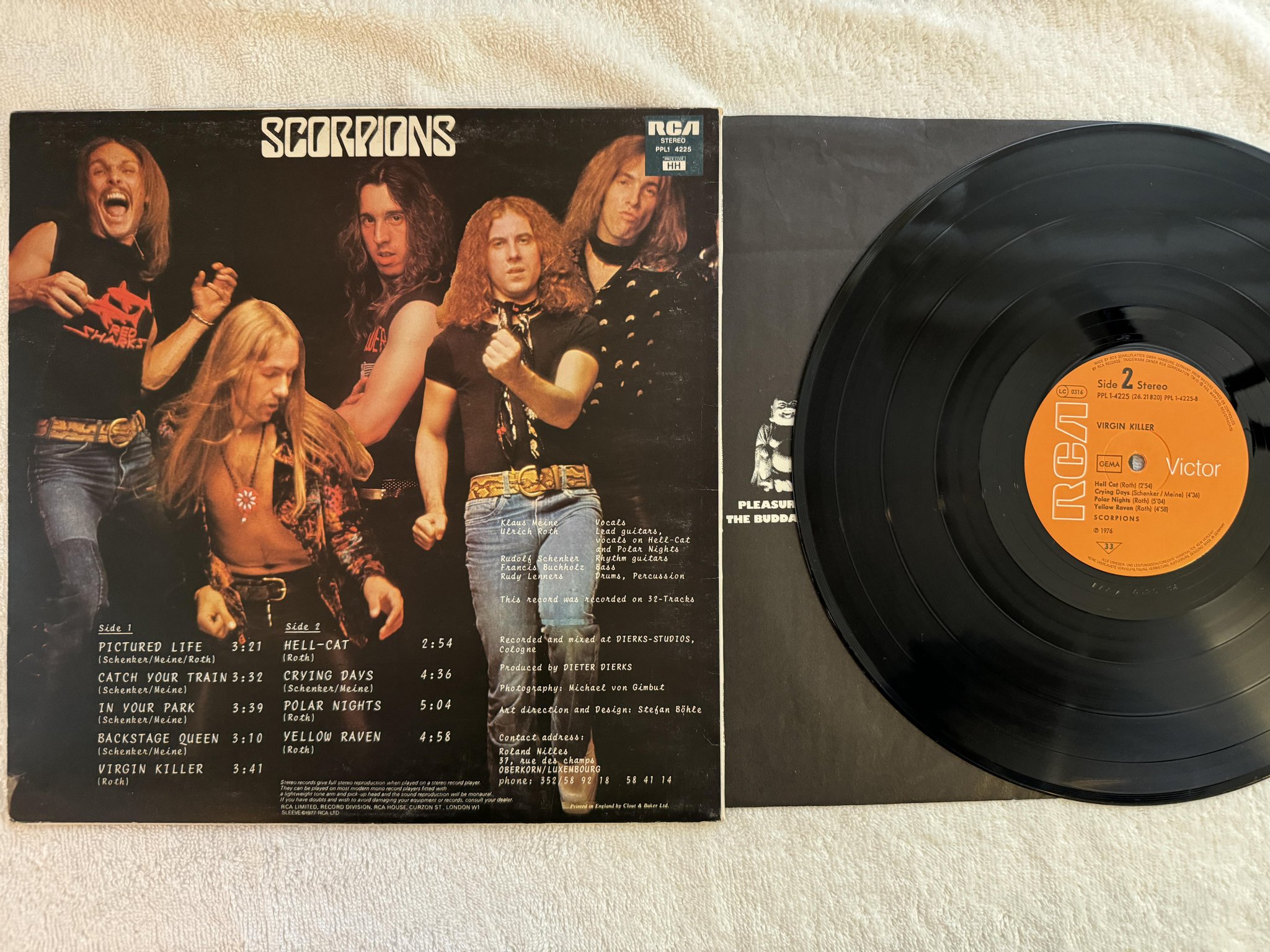 Omslagsbild för skivan SCORPIONS virgin killer LP -76 Ger RCA PPL1-4225