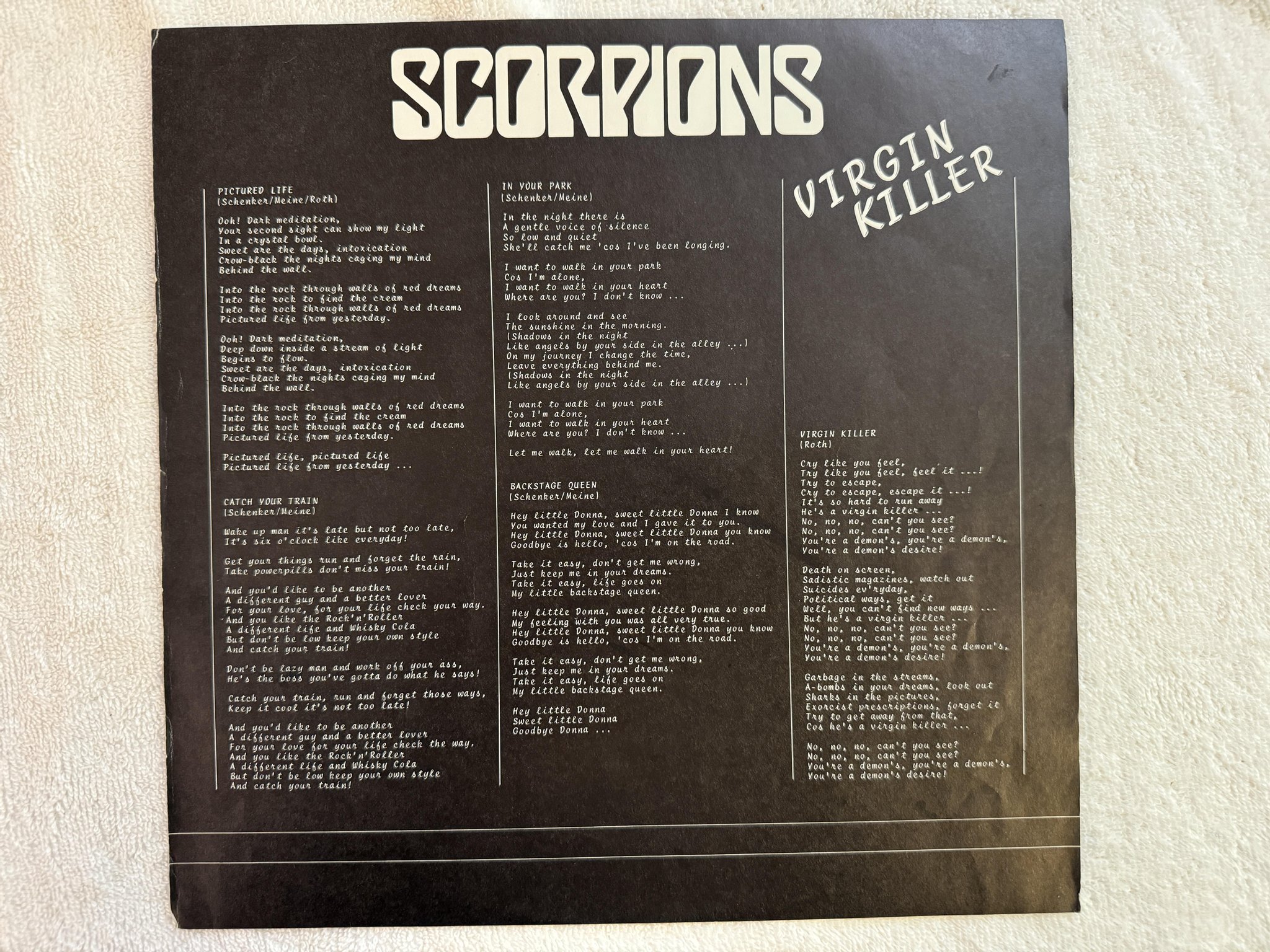 Omslagsbild för skivan SCORPIONS virgin killer LP -76 Ger RCA PPL1-4225