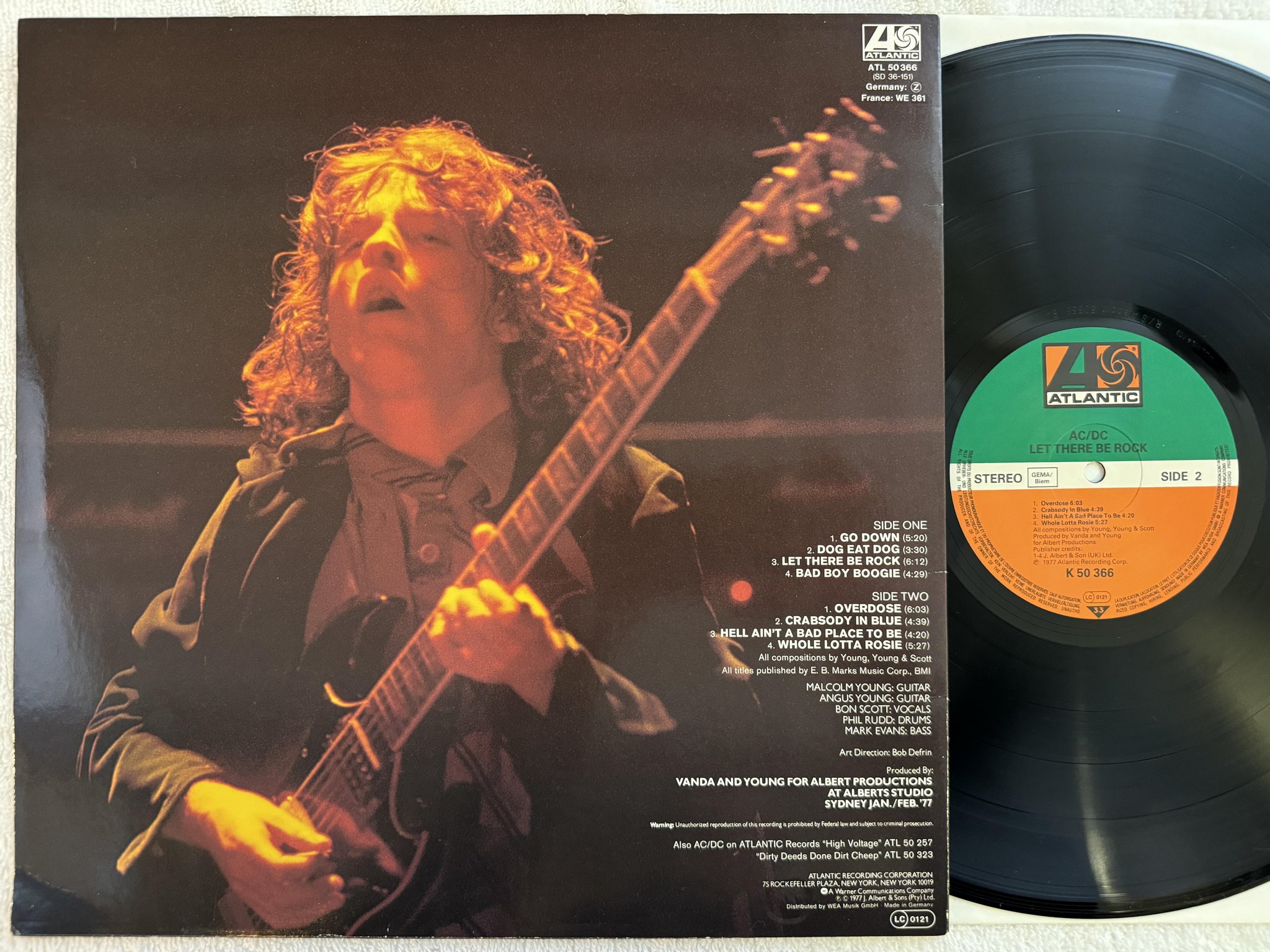 Omslagsbild för skivan AC/DC let there be rock LP -77 Ger ATLANTIC K 50366