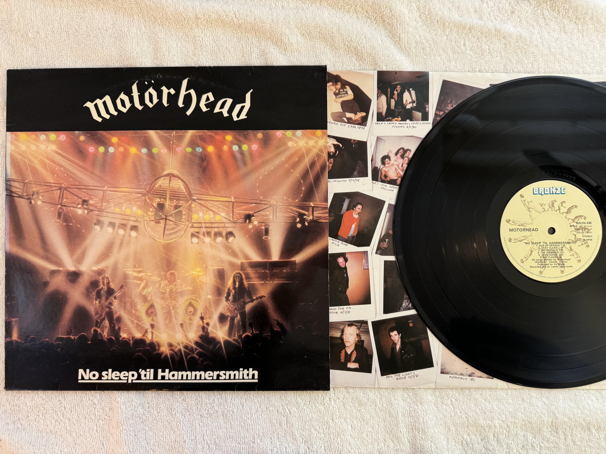 Omslagsbild för skivan MOTORHEAD no sleep 'til Hammersmith LP -81 Swe BRONZE BRON 535