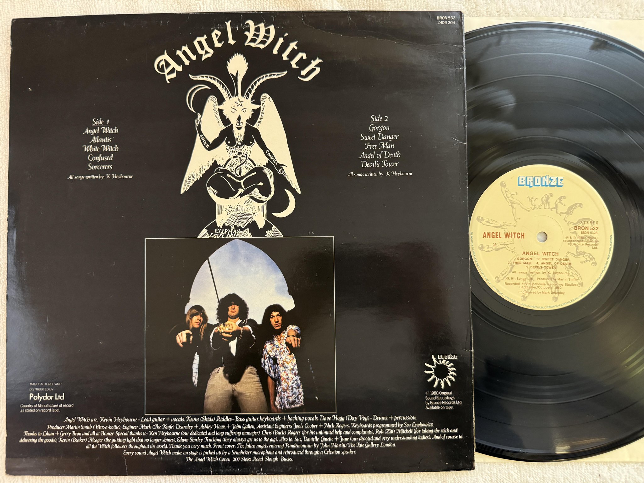 Omslagsbild för skivan ANGEL WITCH s/t LP -80 UK BRONZE BRON 532