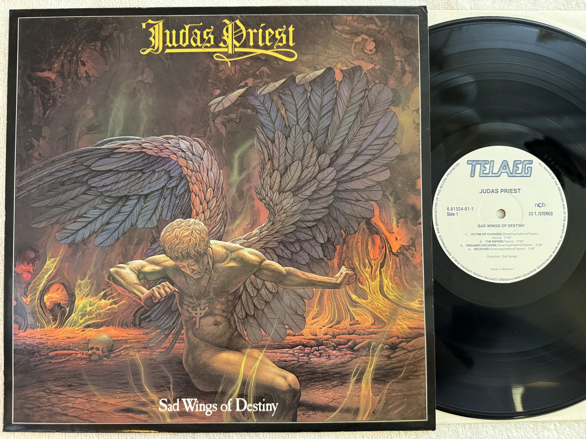 Omslagsbild för skivan JUDAS PRIEST sas wings of destiny LP ncb TELAEG 661524-01-2