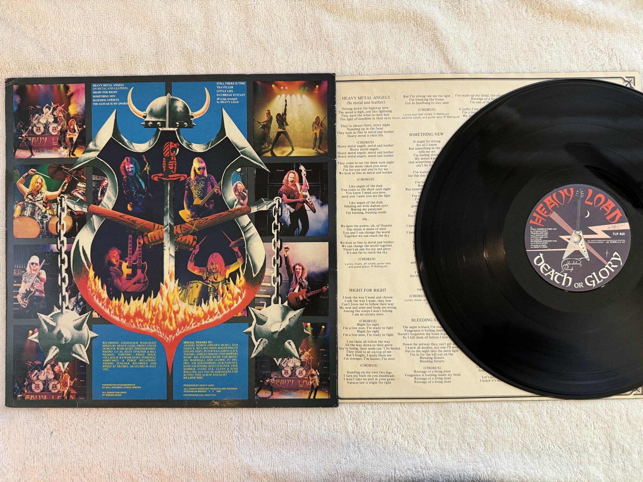 Omslagsbild för skivan HEAVY LOAD death of glory LP -82 Swe THUNDERLOAD TLP 822