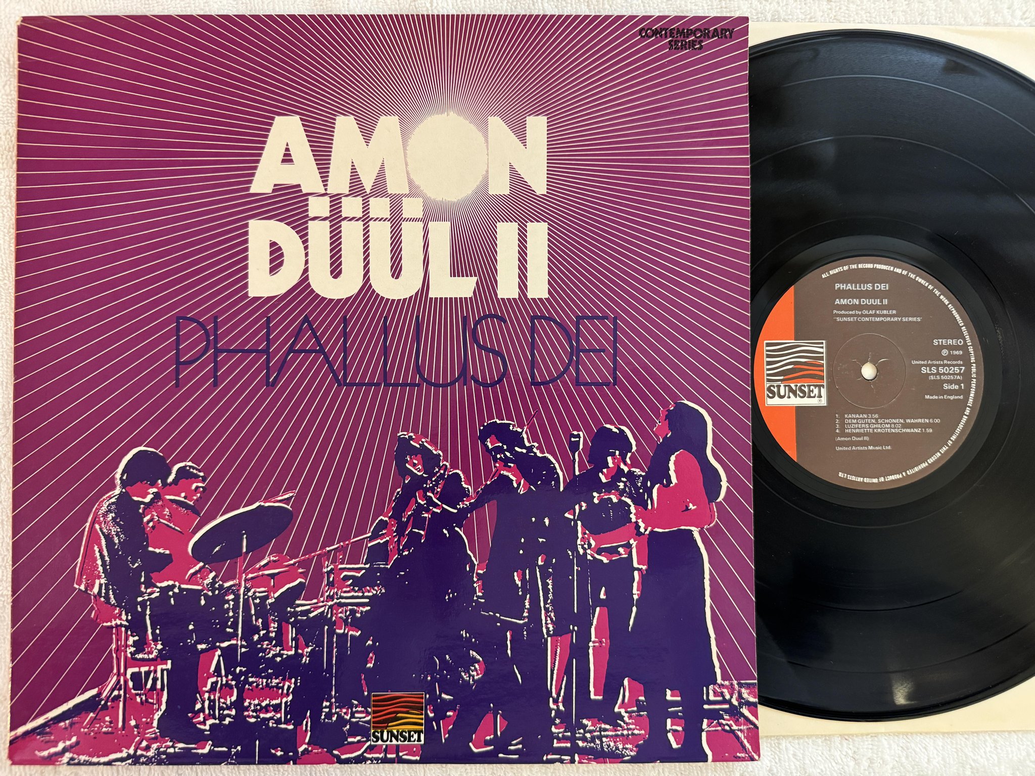 Omslagsbild för skivan AMON DUUL II phallus dei LP re UK SUNSET SLS 50257 *** KRAUT ***