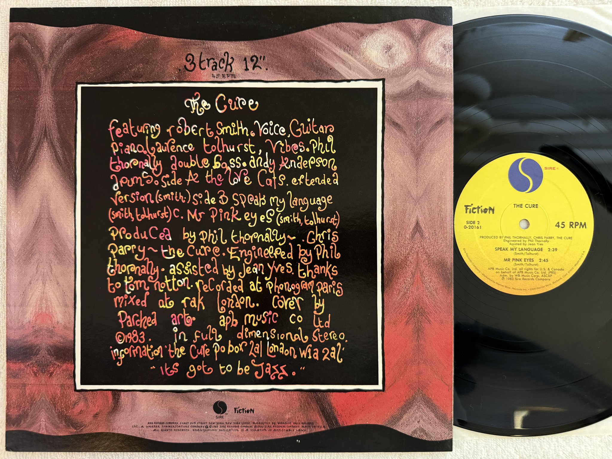 Omslagsbild för skivan THE CURE The Love Cats 12"single -83 US SIRE 0-20161