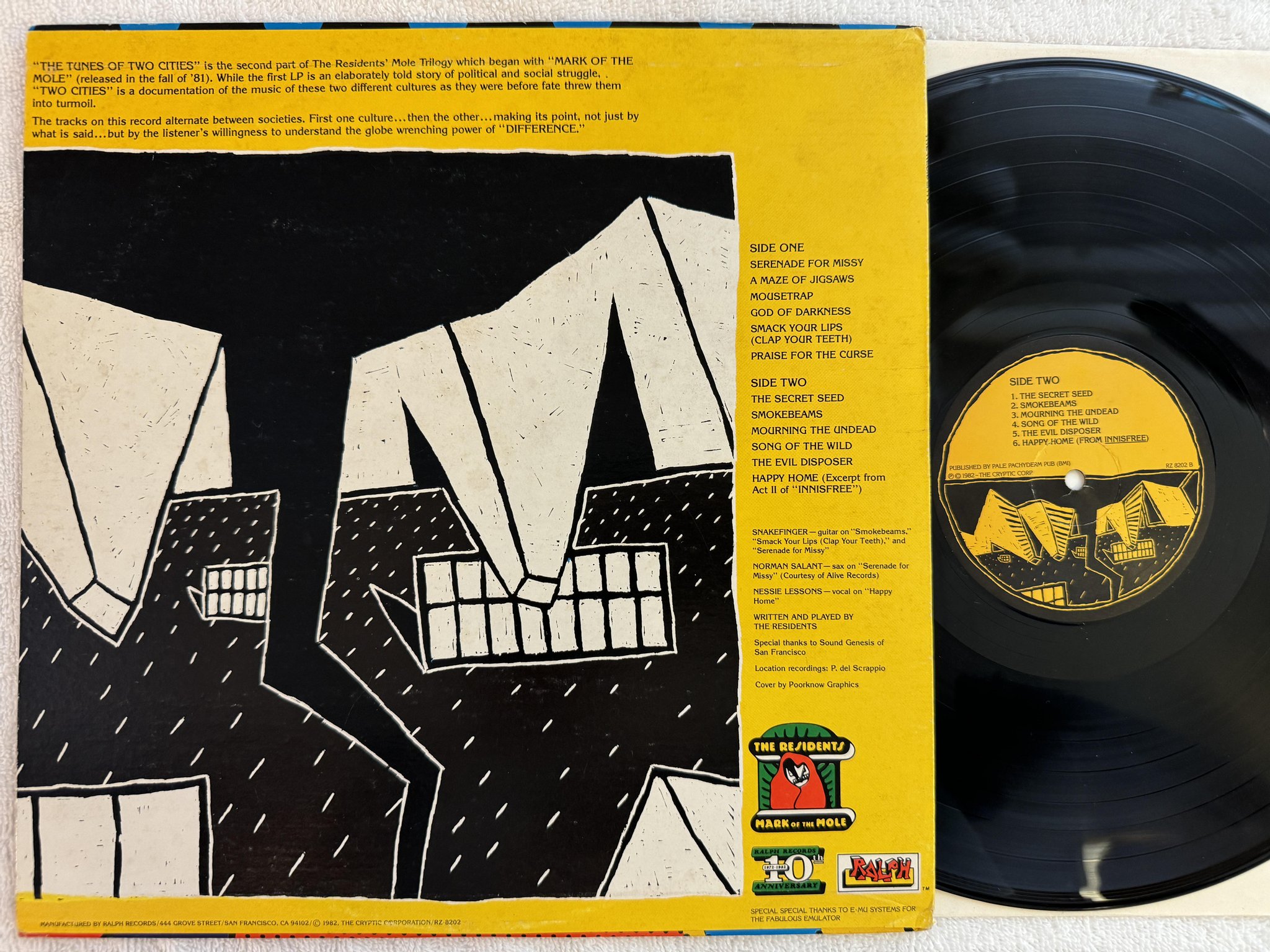 Omslagsbild för skivan THE RESIDENTS the tunes of two cities LP -82 US RALPH RZ 8202