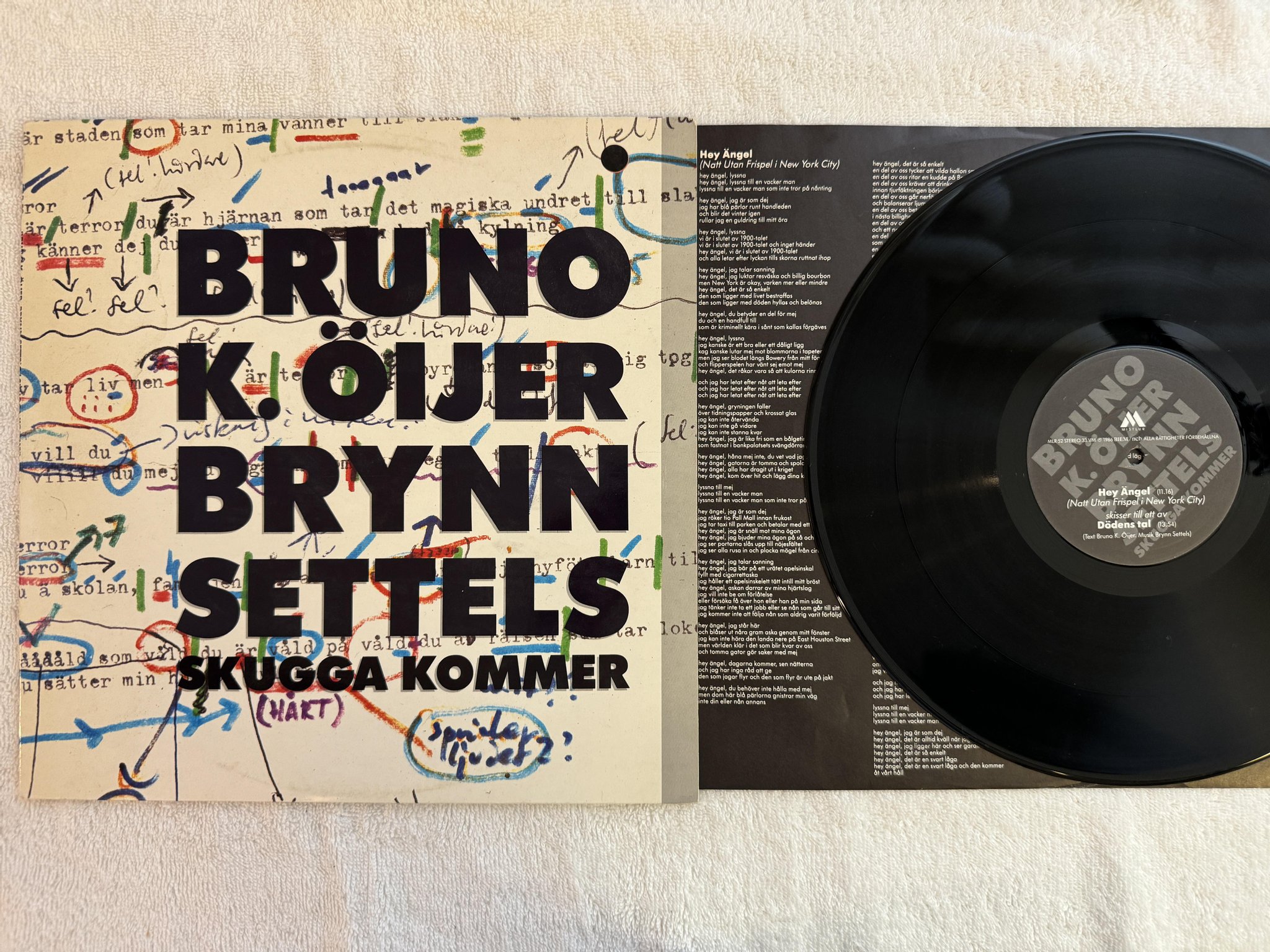 Omslagsbild för skivan BRUNO K. ÖIJER, BRYNN SETTELS skugga kommer LP -86 Swe MISTLUR MLR 52