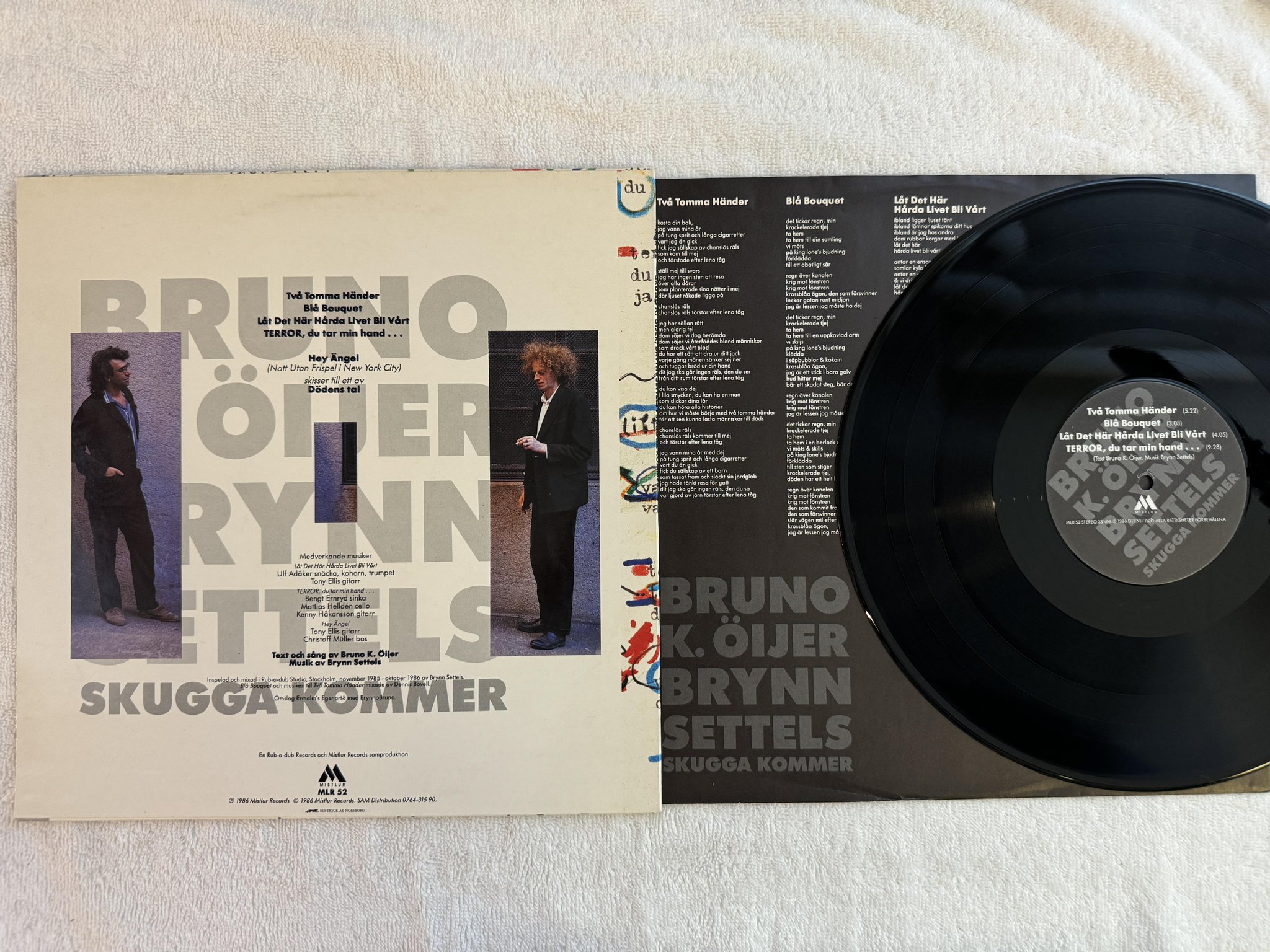 Omslagsbild för skivan BRUNO K. ÖIJER, BRYNN SETTELS skugga kommer LP -86 Swe MISTLUR MLR 52