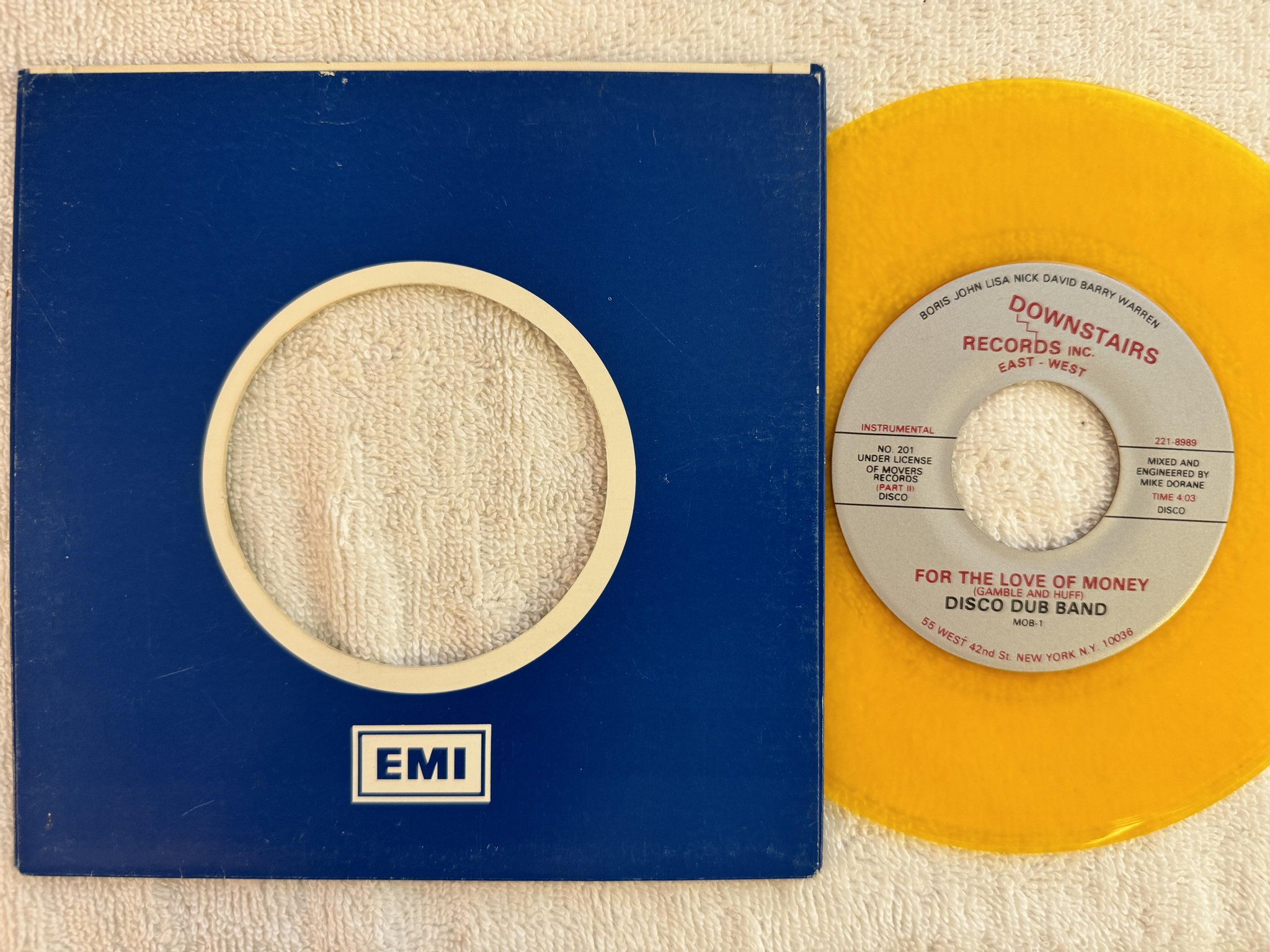 Omslagsbild för skivan DISCO DUB BAND For The Love Of Money 7" -79 US DOWNSTAIR MOB-1 ** disco funk **