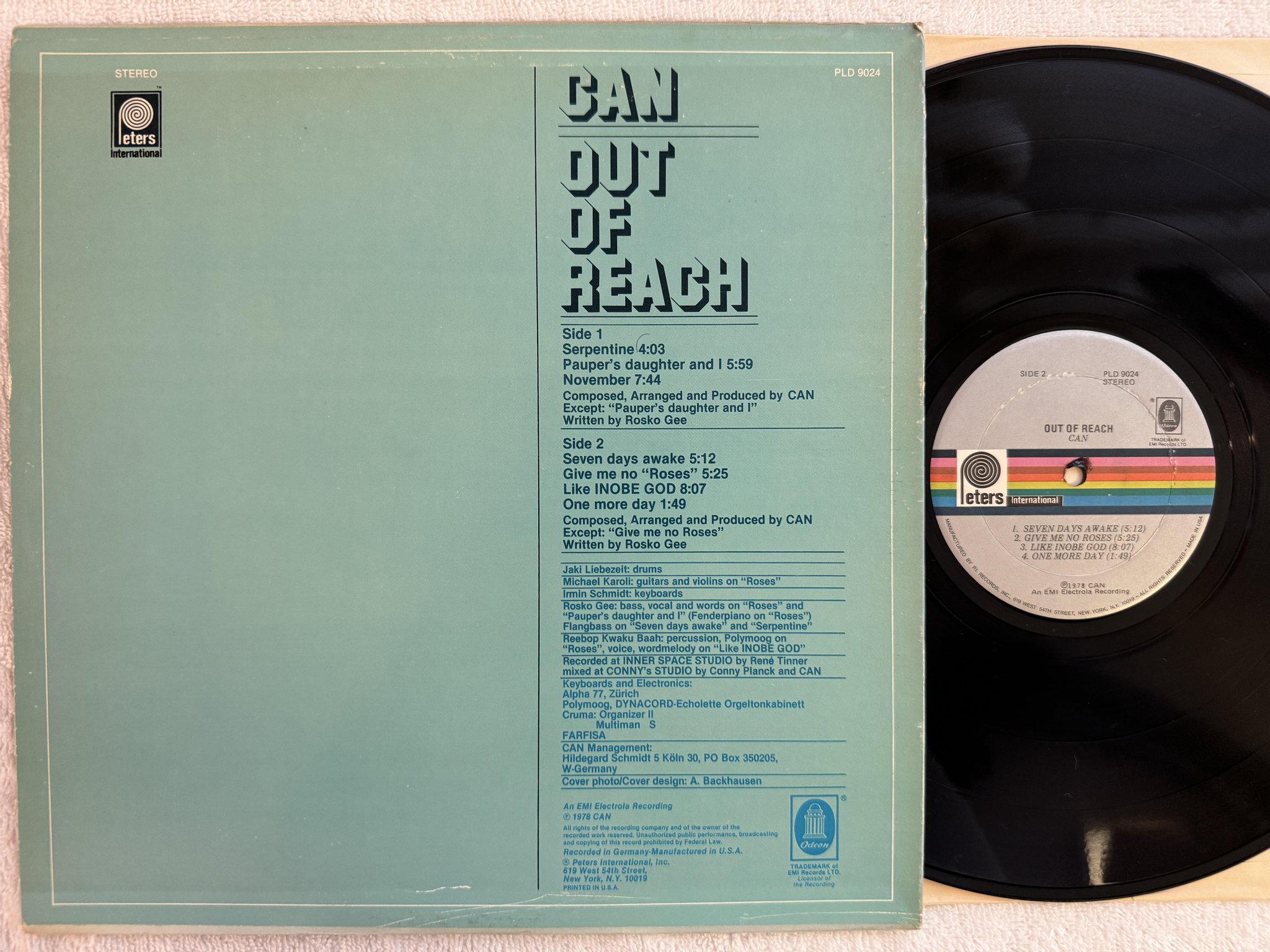 Omslagsbild för skivan CAN Out Of Reach LP -78 US PETERS PLD 9024 *** Rare kraut ***