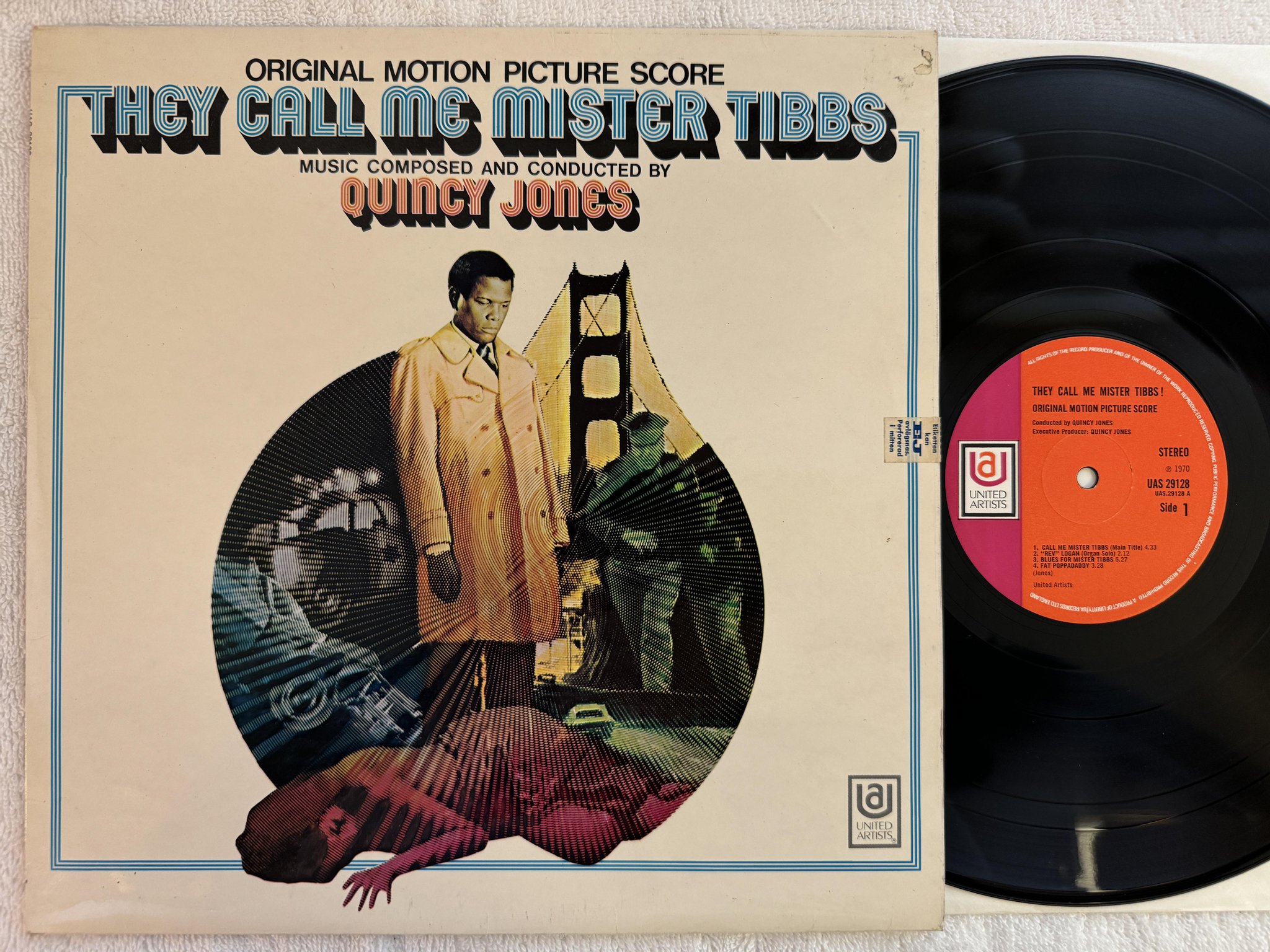 Omslagsbild för skivan QUINCY JONES they call me Mister Tibbs LP -70 UK UAS 29128 ** BLAXPLOITATION **