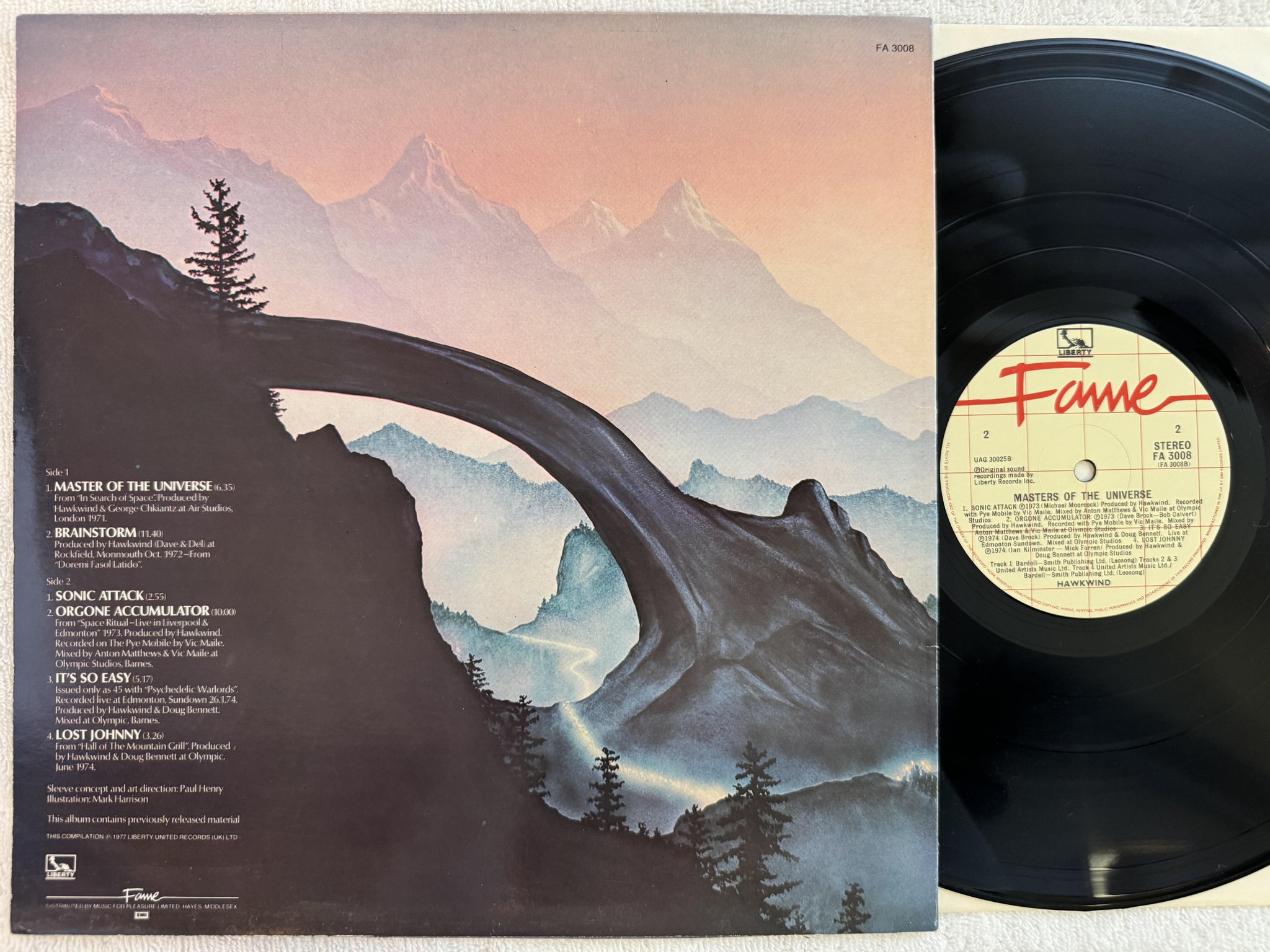 Omslagsbild för skivan HAWKWIND masters of the universe LP re FAME FA 3008