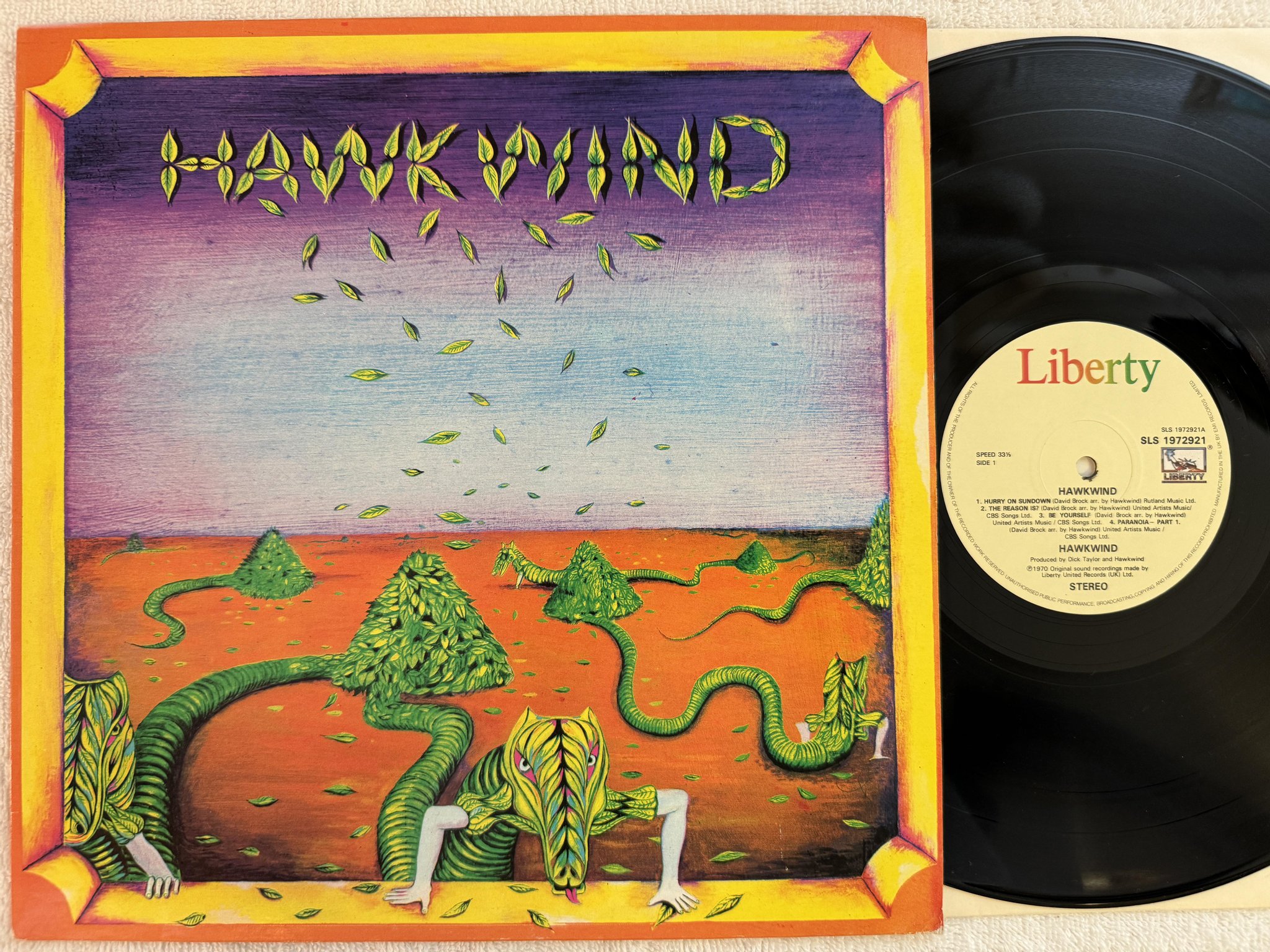 Omslagsbild för skivan HAWKWIND s/t LP re UK LIBERTY SLS 1972921