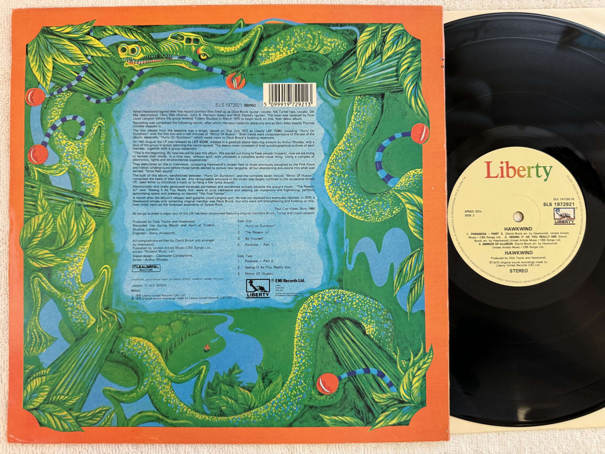 Omslagsbild för skivan HAWKWIND s/t LP re UK LIBERTY SLS 1972921