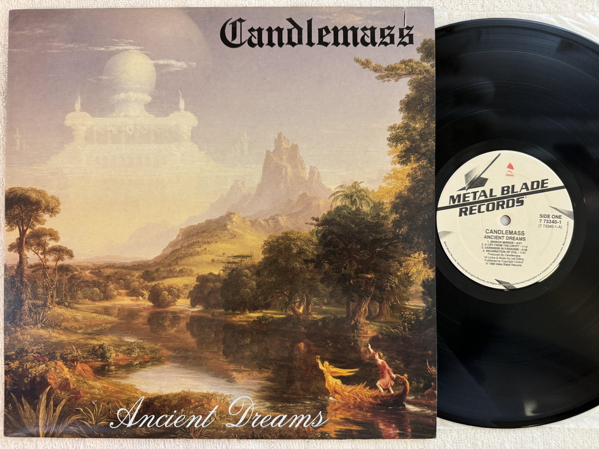 Omslagsbild för skivan CANDLEMASS ancient dreams LP -88 US METAL BLADE 773340-1 *** Doom Metal ***