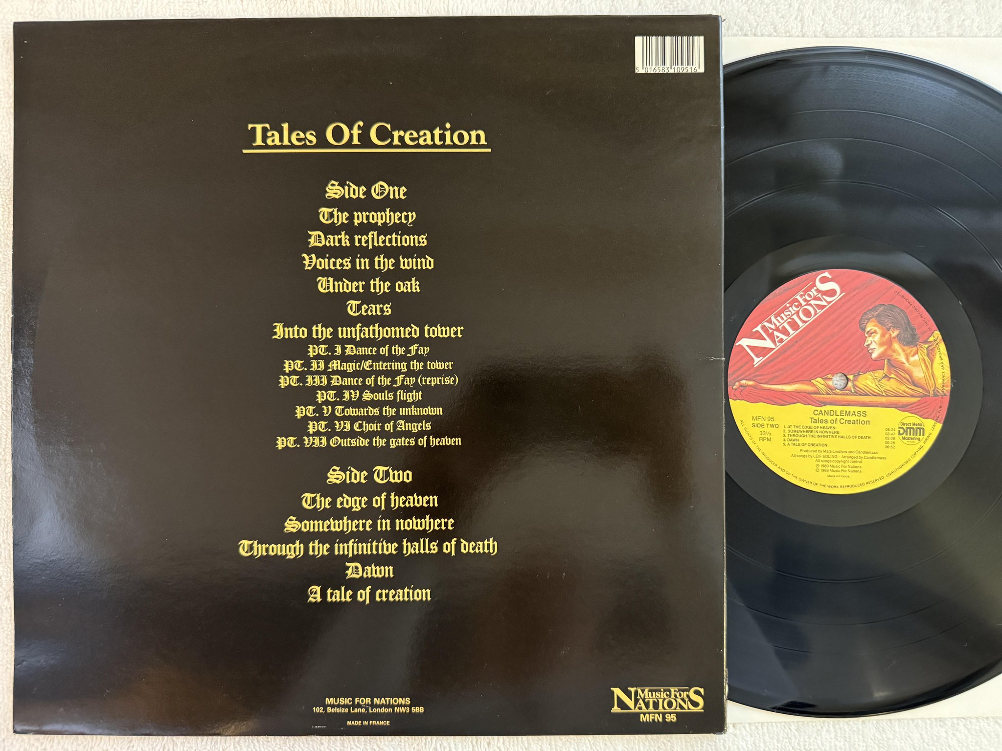 Omslagsbild för skivan CANDLEMASS Tales Of Creation LP -89 MUSIC FOR NATIONS MFN 95 *** Doom Metal ***
