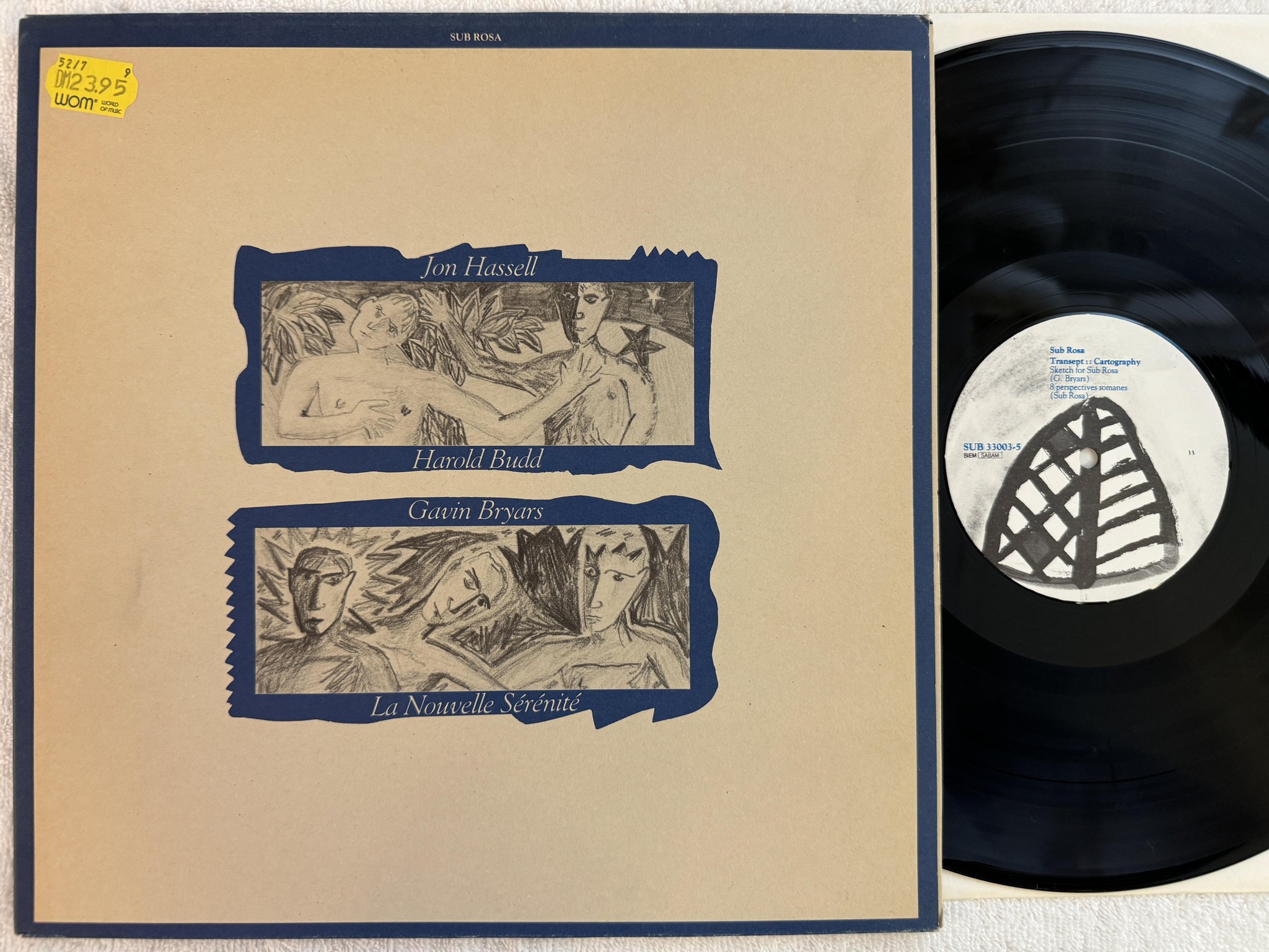 Omslagsbild för skivan V/A Myths 3. La Nouvelle Sérénité. LP -87 Belgium SUB ROSA SUB 33003-5