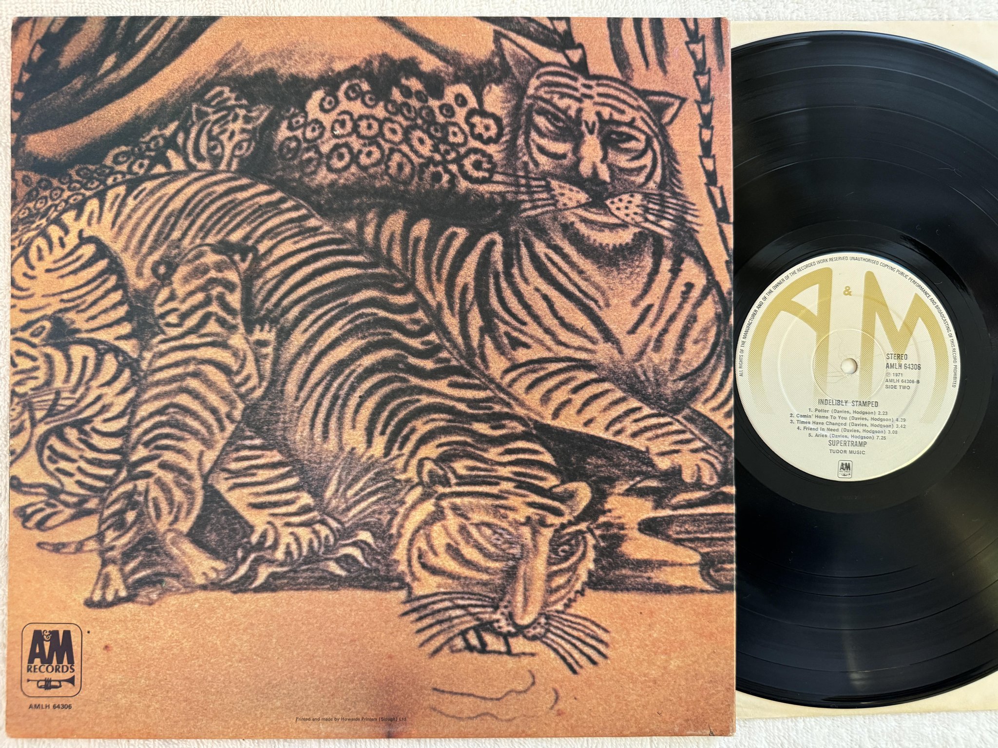 Omslagsbild för skivan SUPERTRAMP indelibly stamped LP -71 UK A&M AMLH 64306