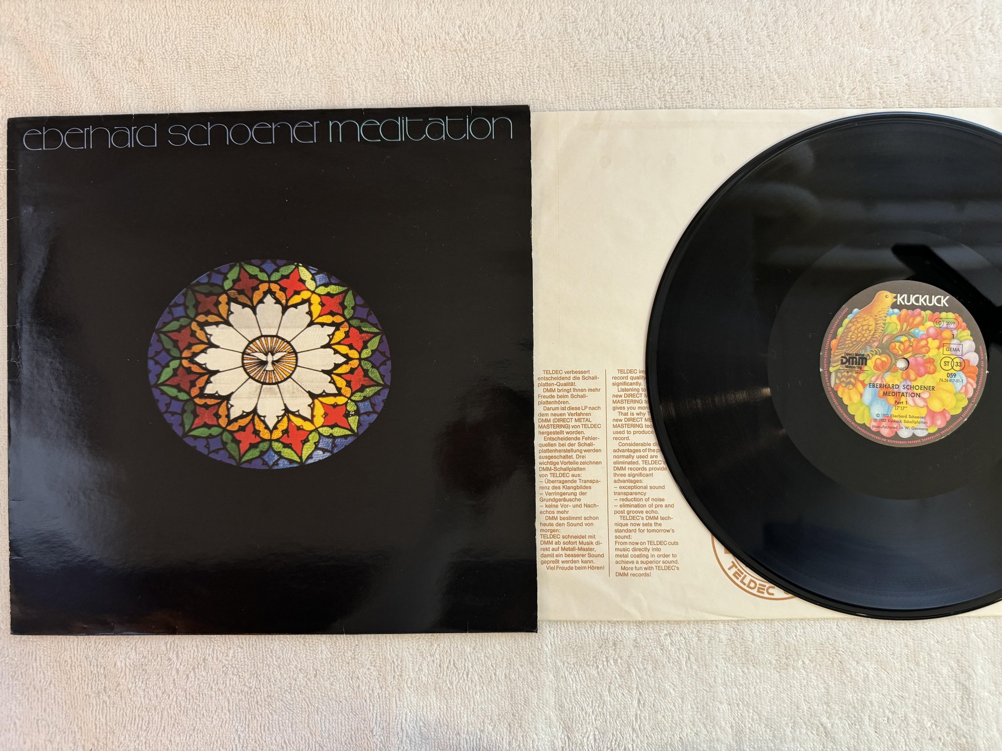 Omslagsbild för skivan EBERHARD SCHOENER meditation part I LP -82 KUCKUCK 059 *** MINIMAL ***