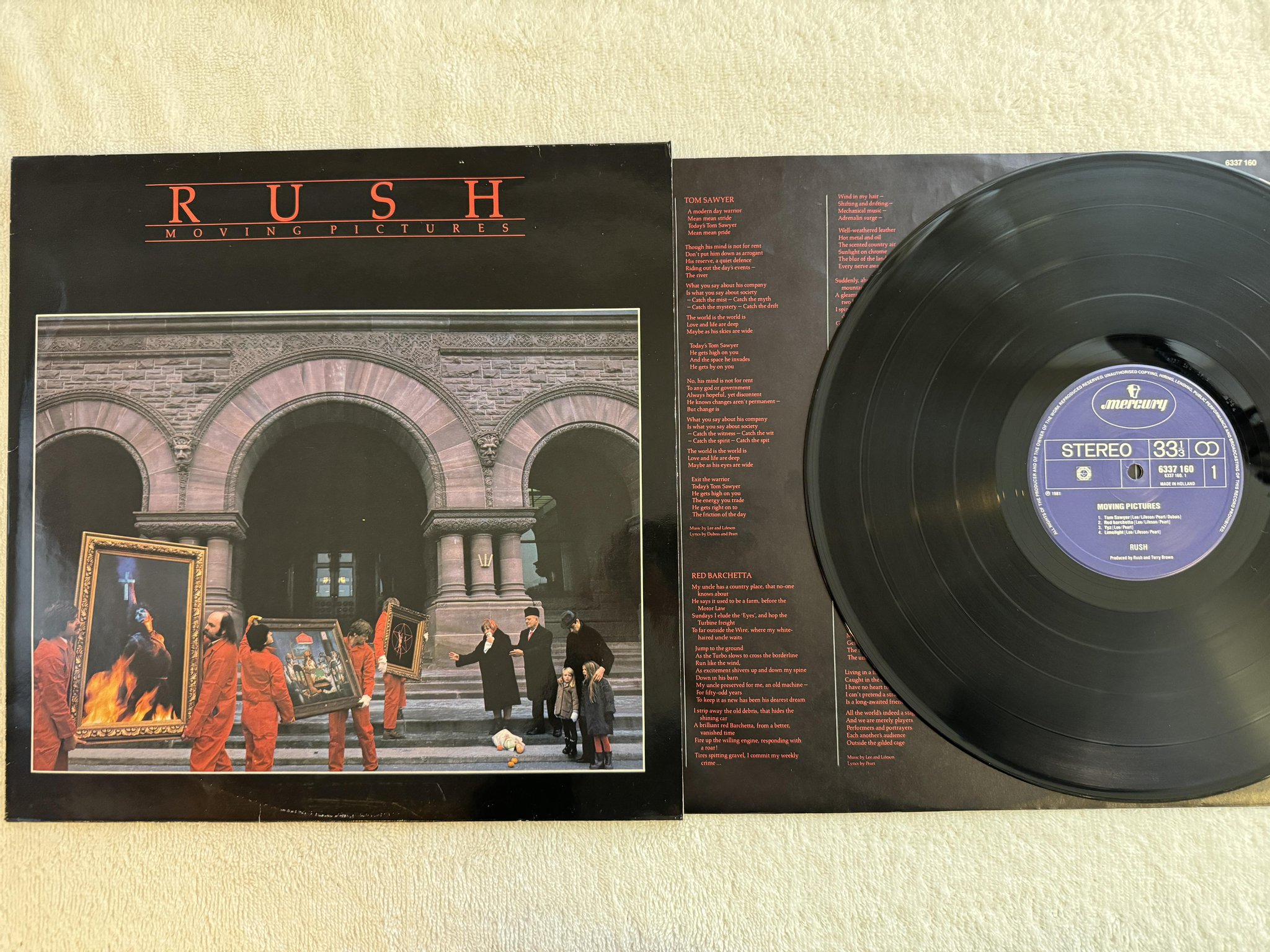 Omslagsbild för skivan RUSH moving pictures LP -81 Hol MERCURY 6337160