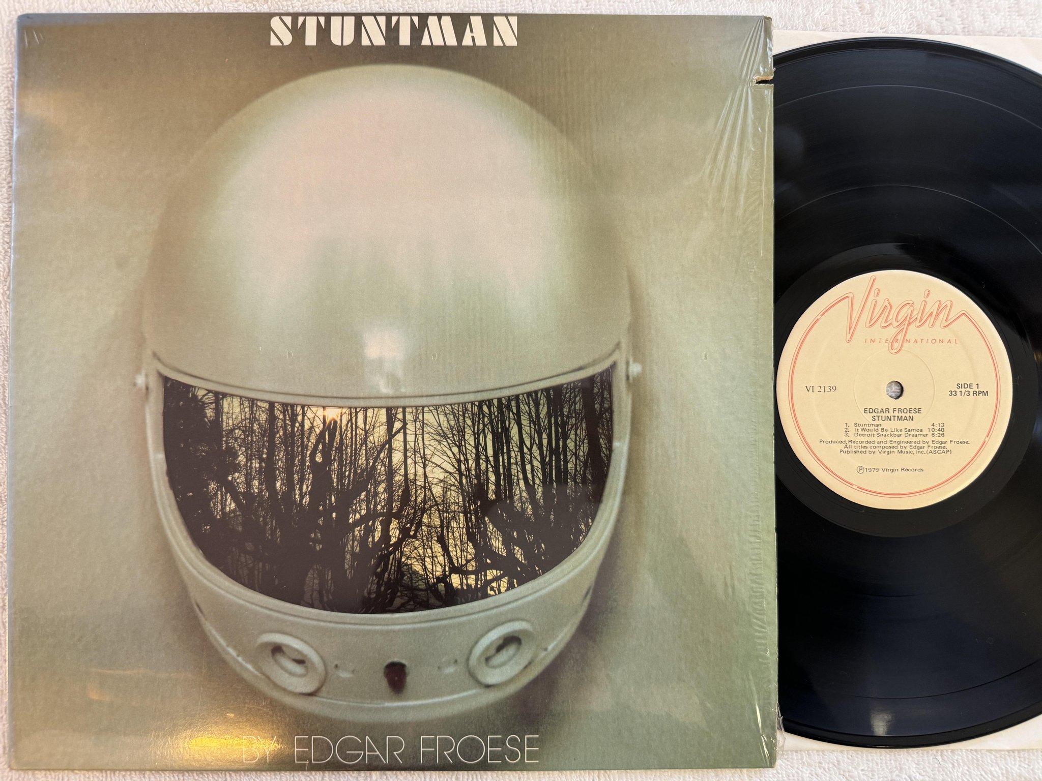 Omslagsbild för skivan EDGAR FROESE stuntman LP -79 US VIRGIN VI 2139