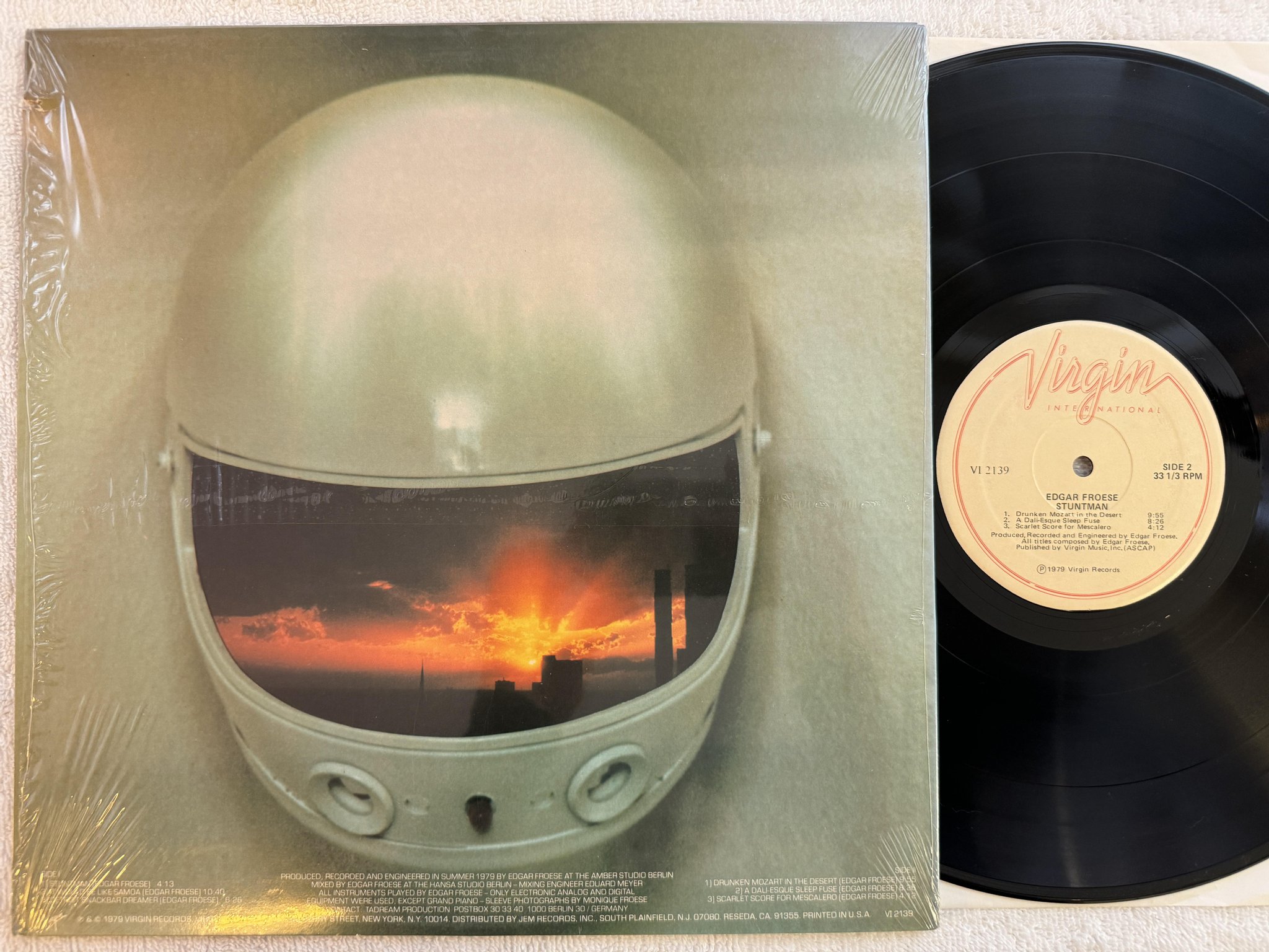 Omslagsbild för skivan EDGAR FROESE stuntman LP -79 US VIRGIN VI 2139