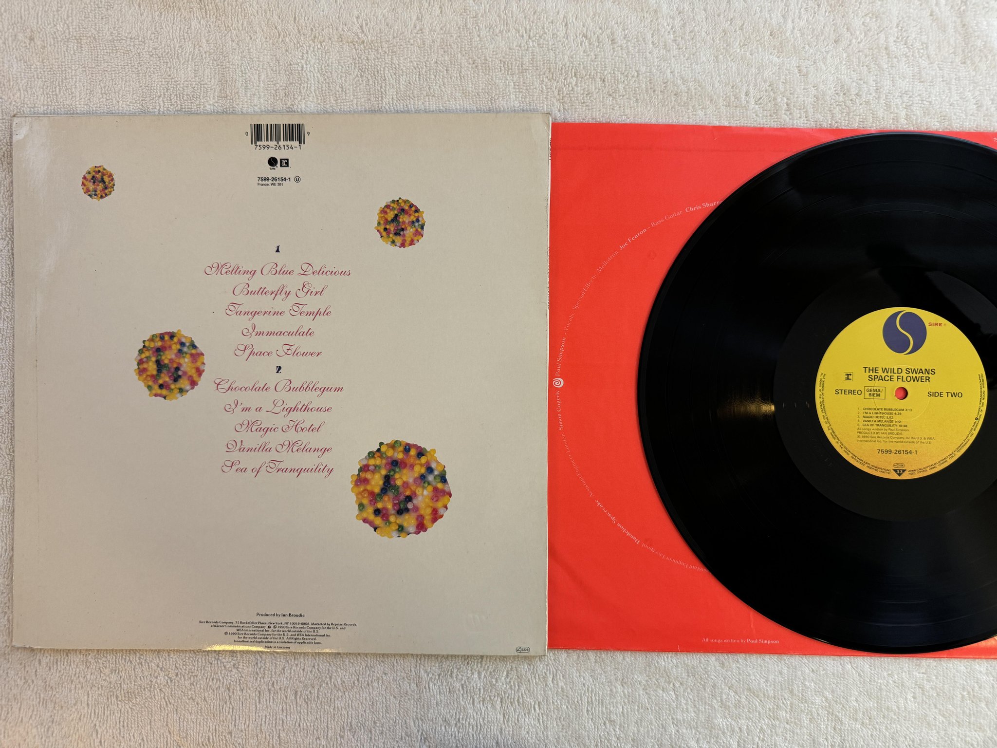 Omslagsbild för skivan THE WILD SWANS space flower LP -90 SIRE 7599-26154-1