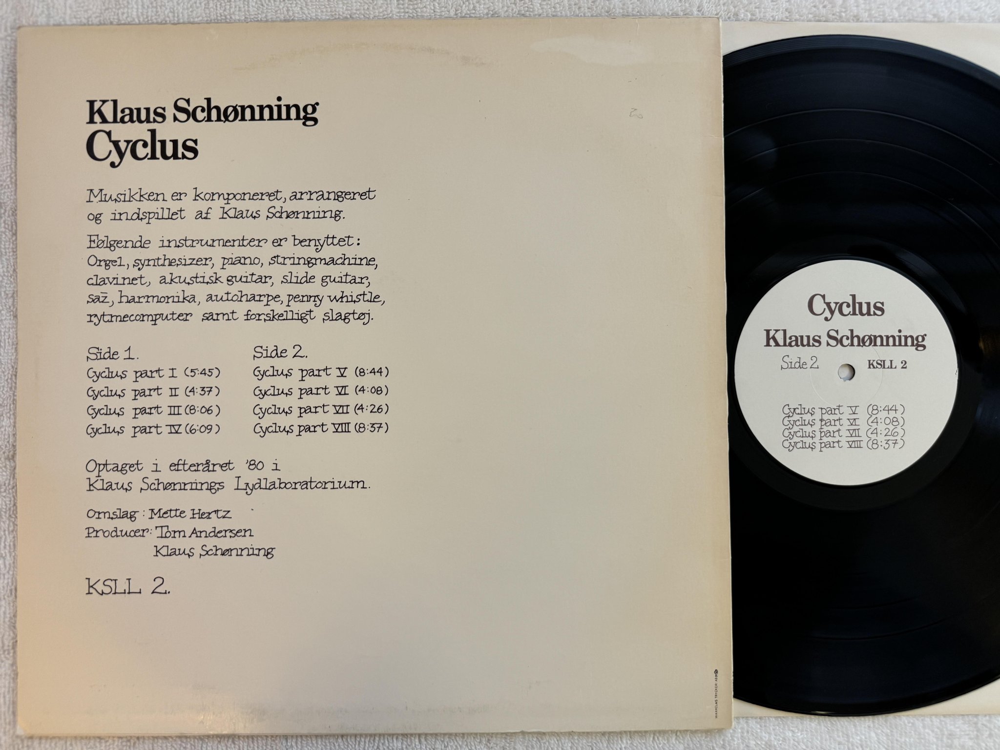 Omslagsbild för skivan KLAUS SCHØNNING cyclus LP -80 Den LYDLABORATORIUM KSLL2