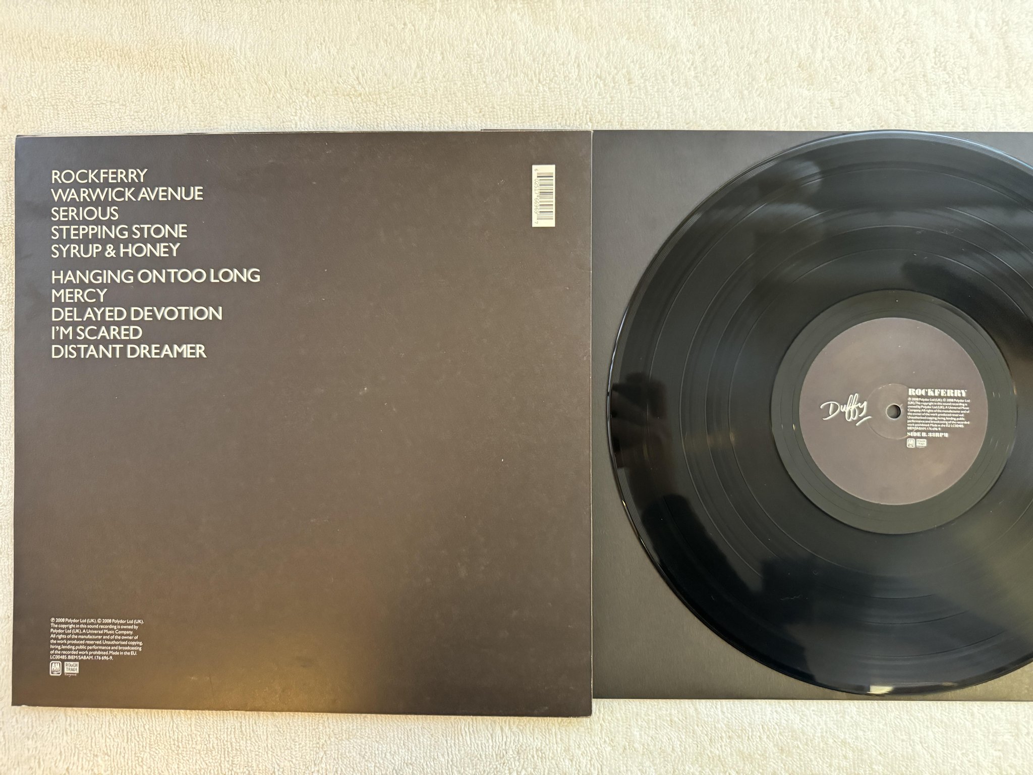 Omslagsbild för skivan DUFFY Rockferry LP 2008 EU A&M 176 696-9 *** NEO SOUL ***